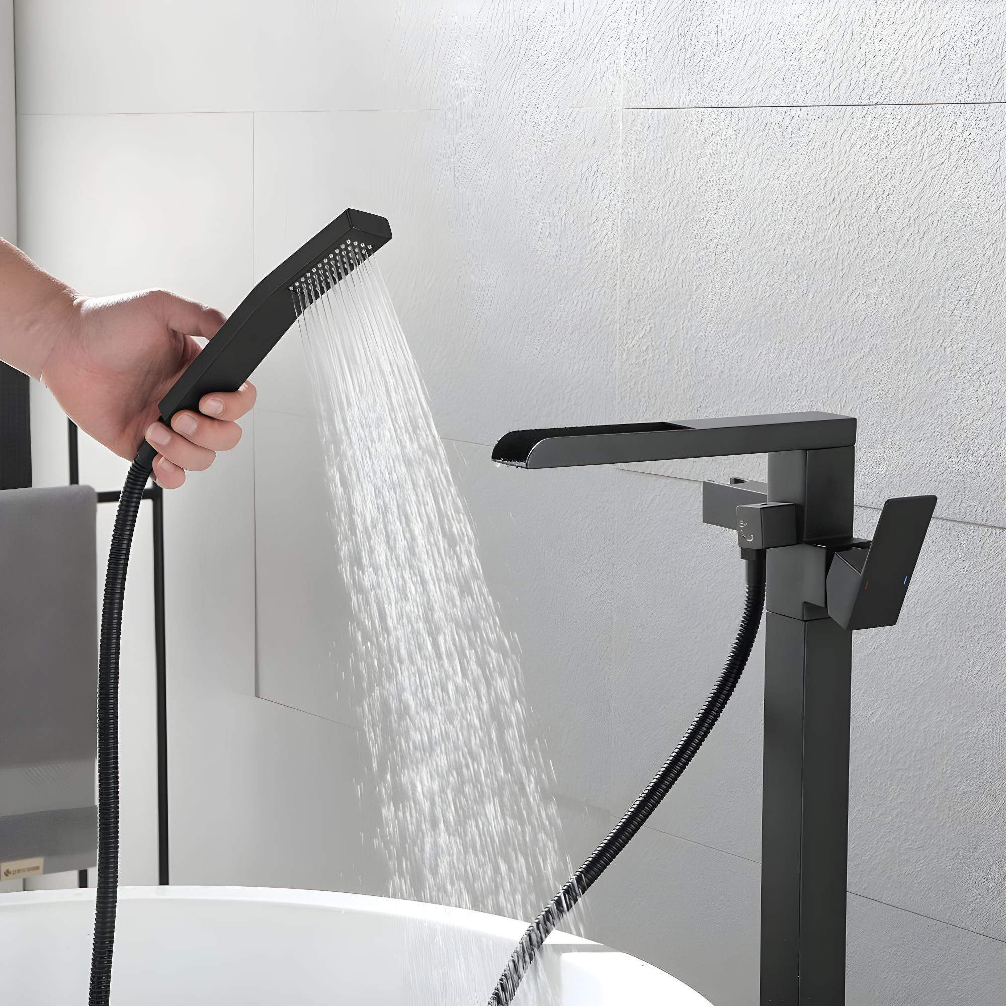 Floor Tub Filler with Diverter