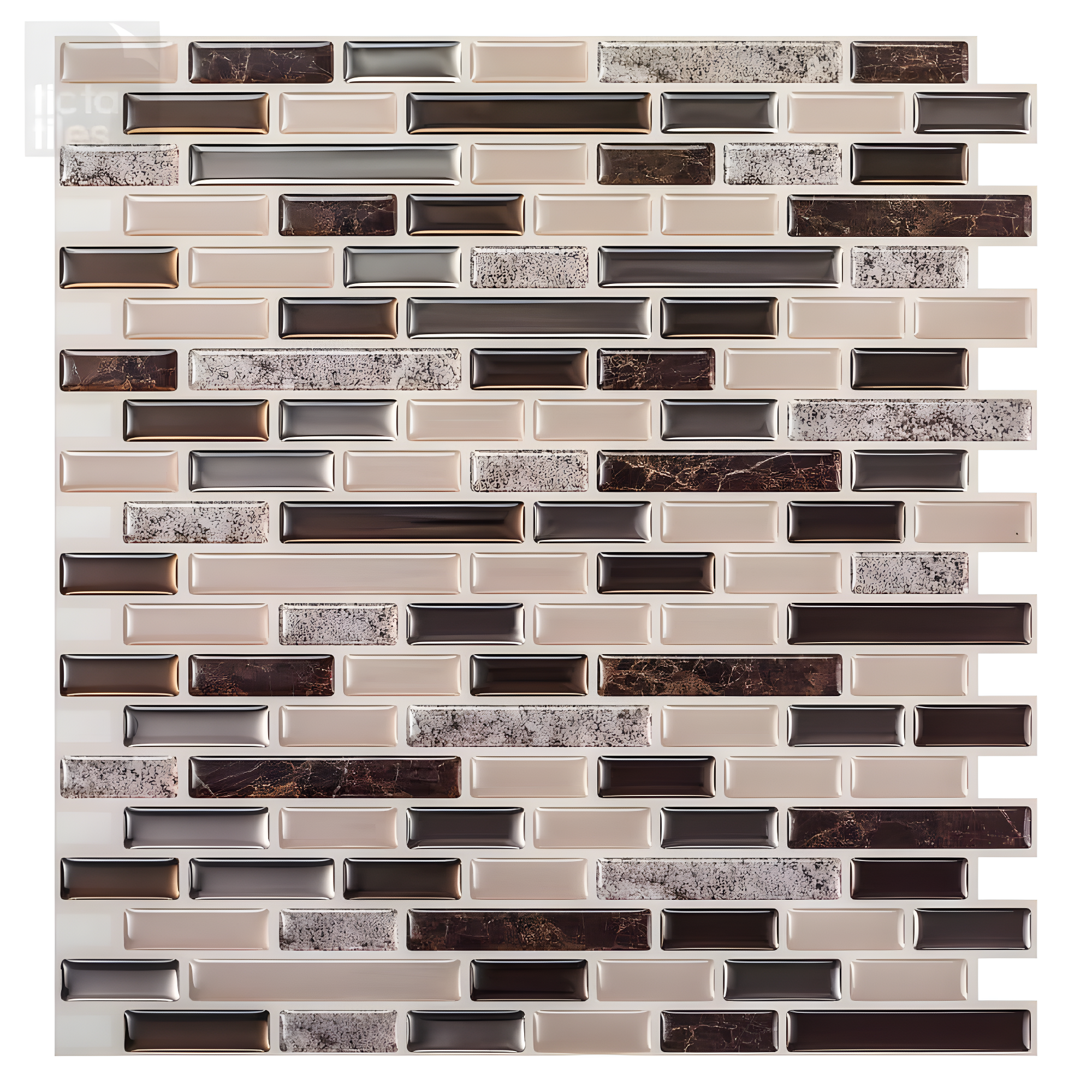 12'' W x 12'' L PVC Peel and Stick Mosaic Tile