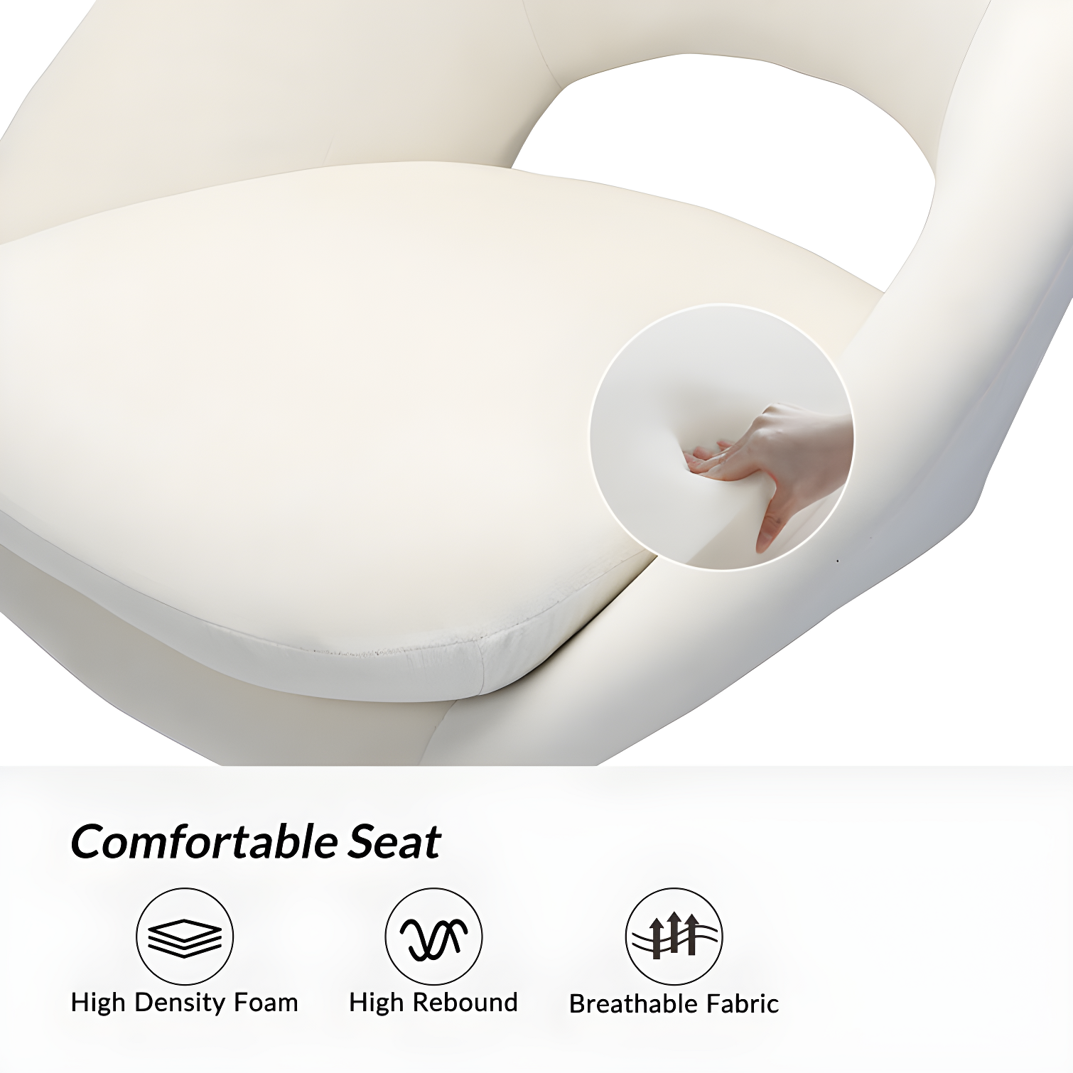 Louise Velvet Modern Task Chair with Ergonomic Design