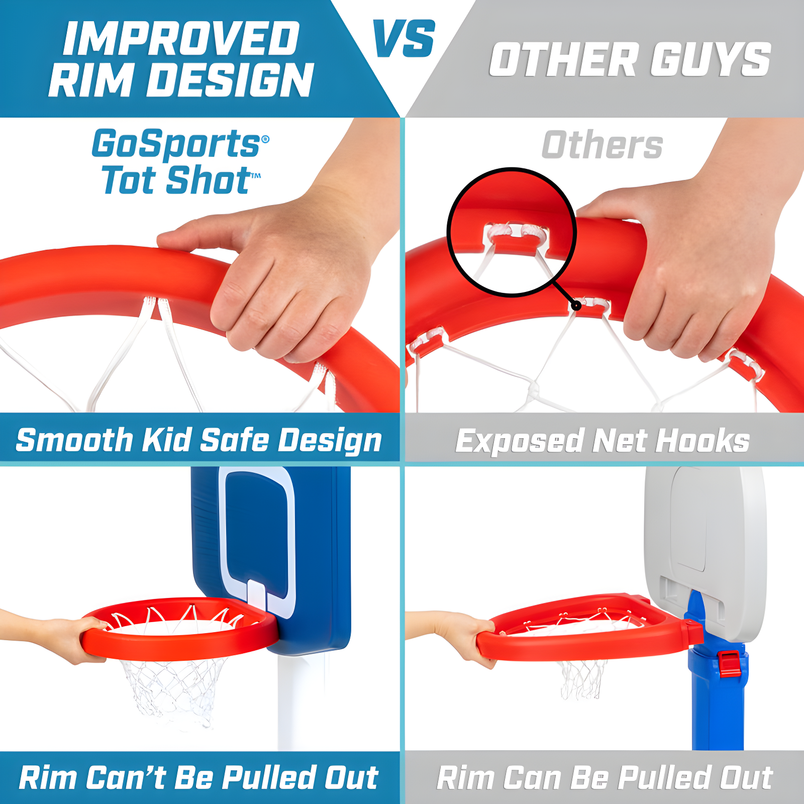 GoSports Tot Shot Modern Kids Basketball Set - Indoor & Outdoor Toy Hoop for Toddlers