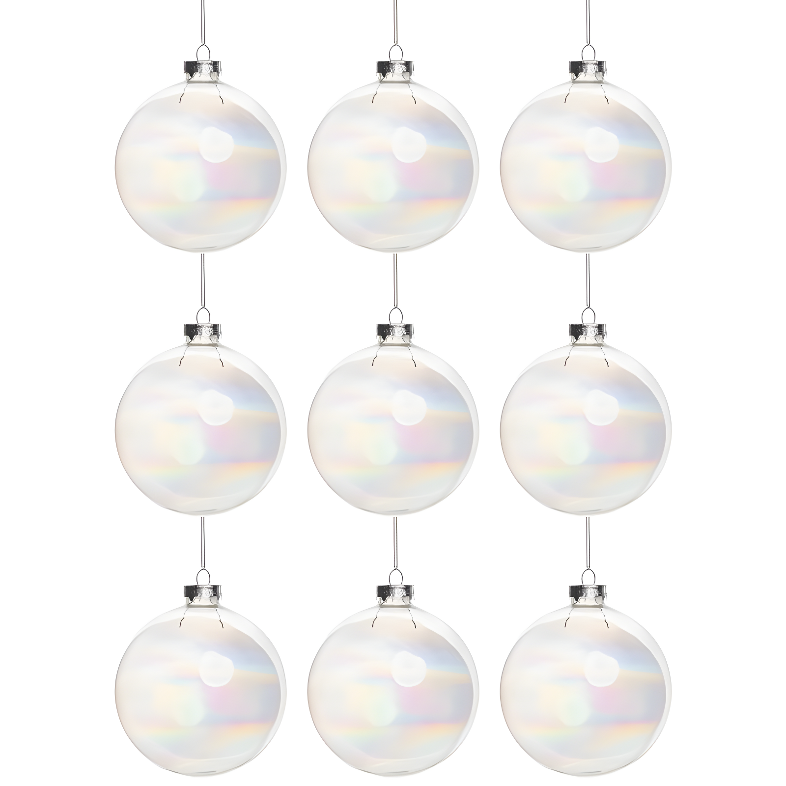 Glass Christmas Ball Ornament (Set of 9)