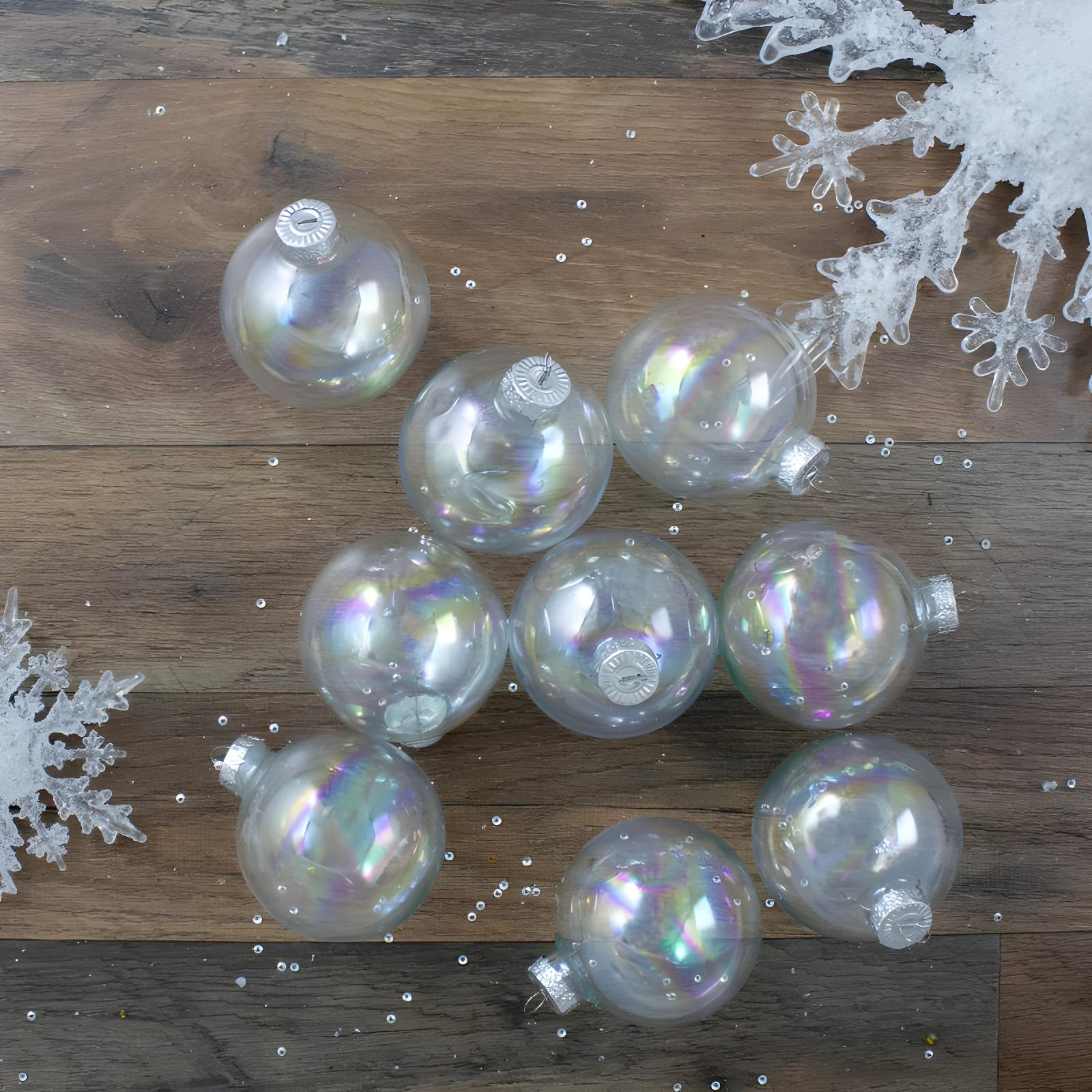 Glass Christmas Ball Ornament (Set of 9)