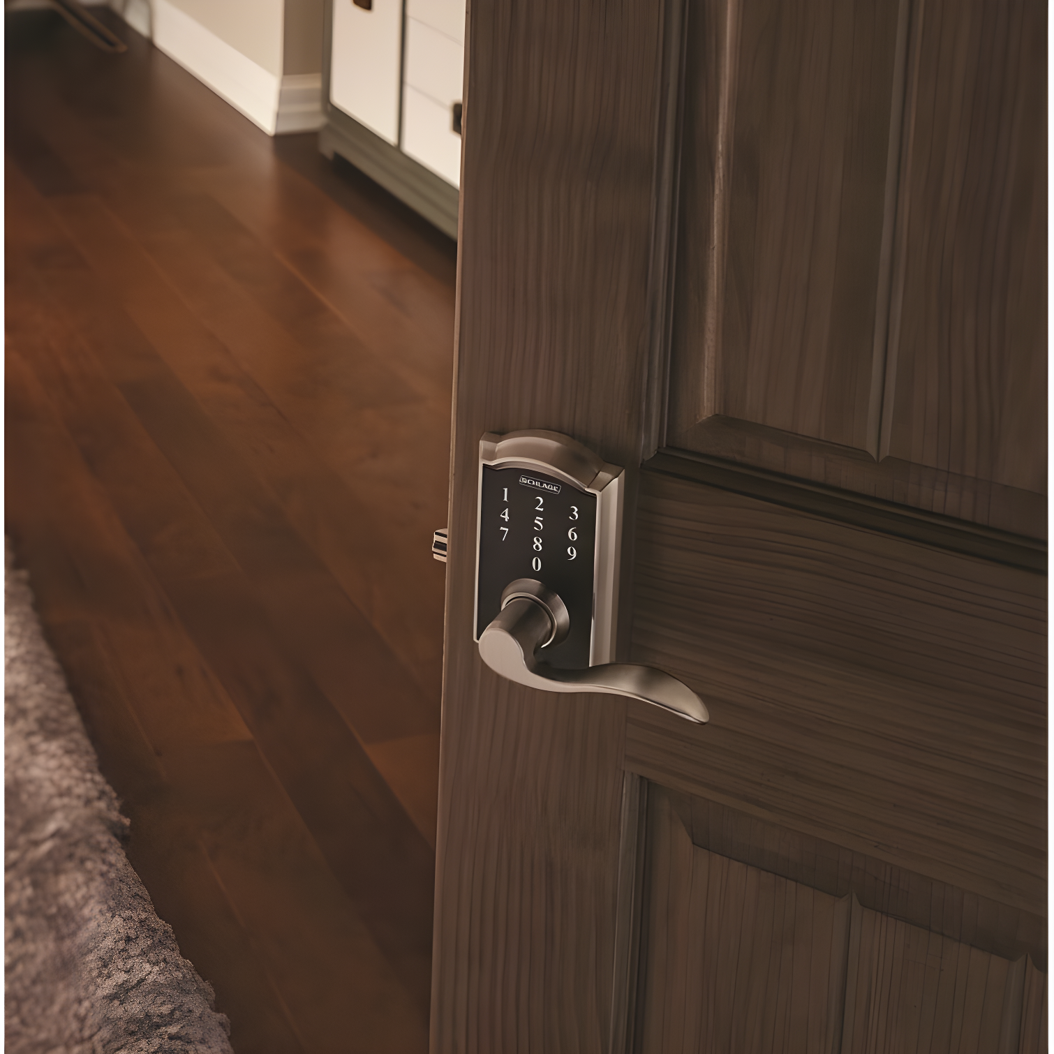 Schlage Touch Keyless Touchscreen Lever with Camelot Trim and Accent Lever