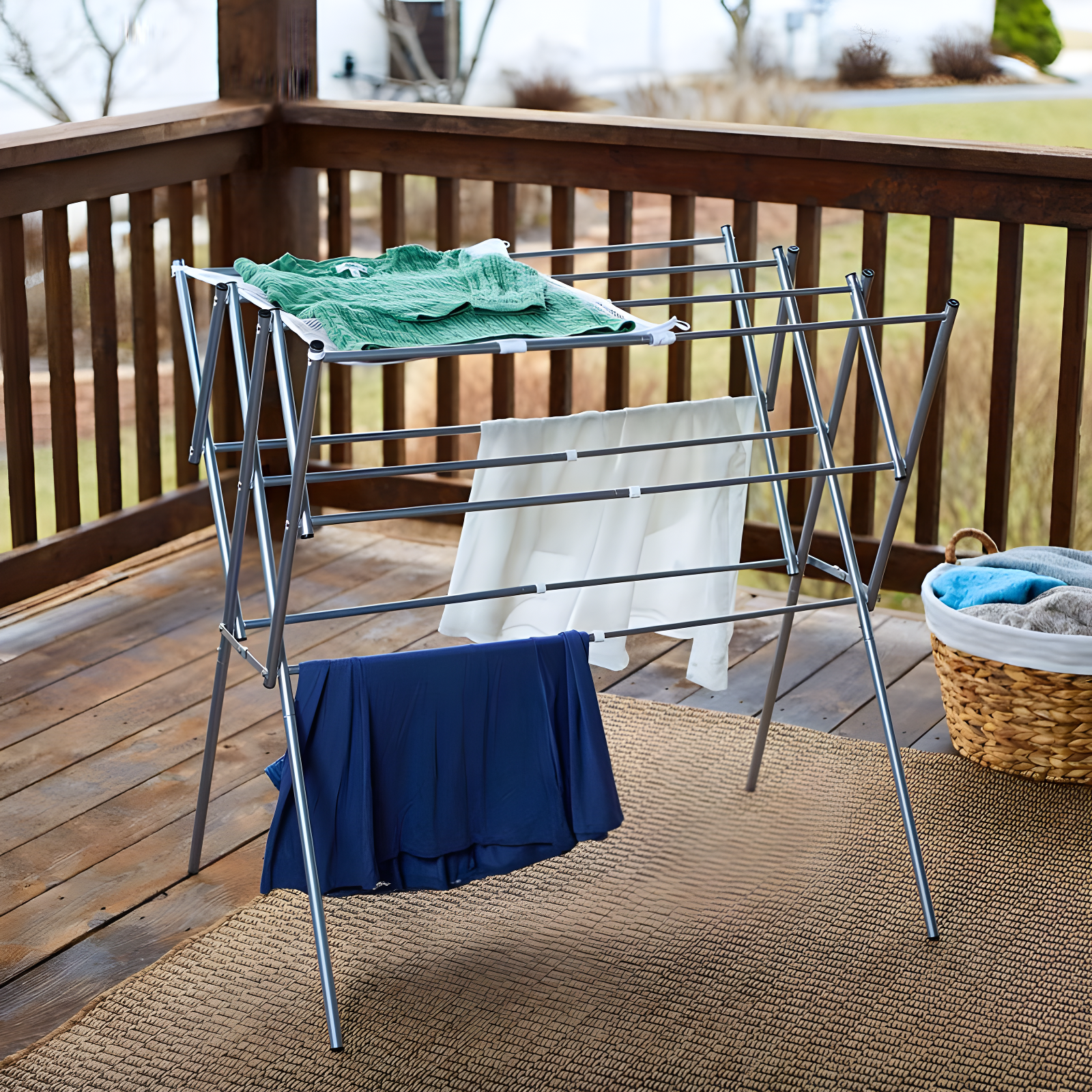 Household Essentials Clothes Drying Rack, Foldable, Expandable & Collapsible: Steel, 22 lb Capacity, 5.3 sq ft Drying Area