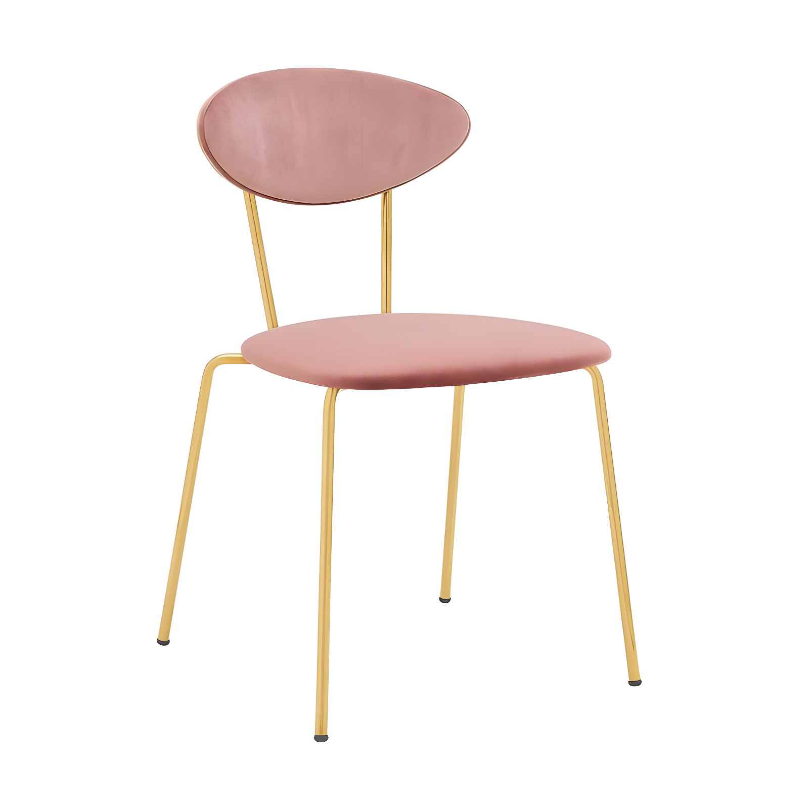 Set of 2 Neo Modern Velvet and Metal Leg Dining Room Chairs Pink/Gold - Armen Living: Chrome-Plated, Foam-Filled, Armless Design