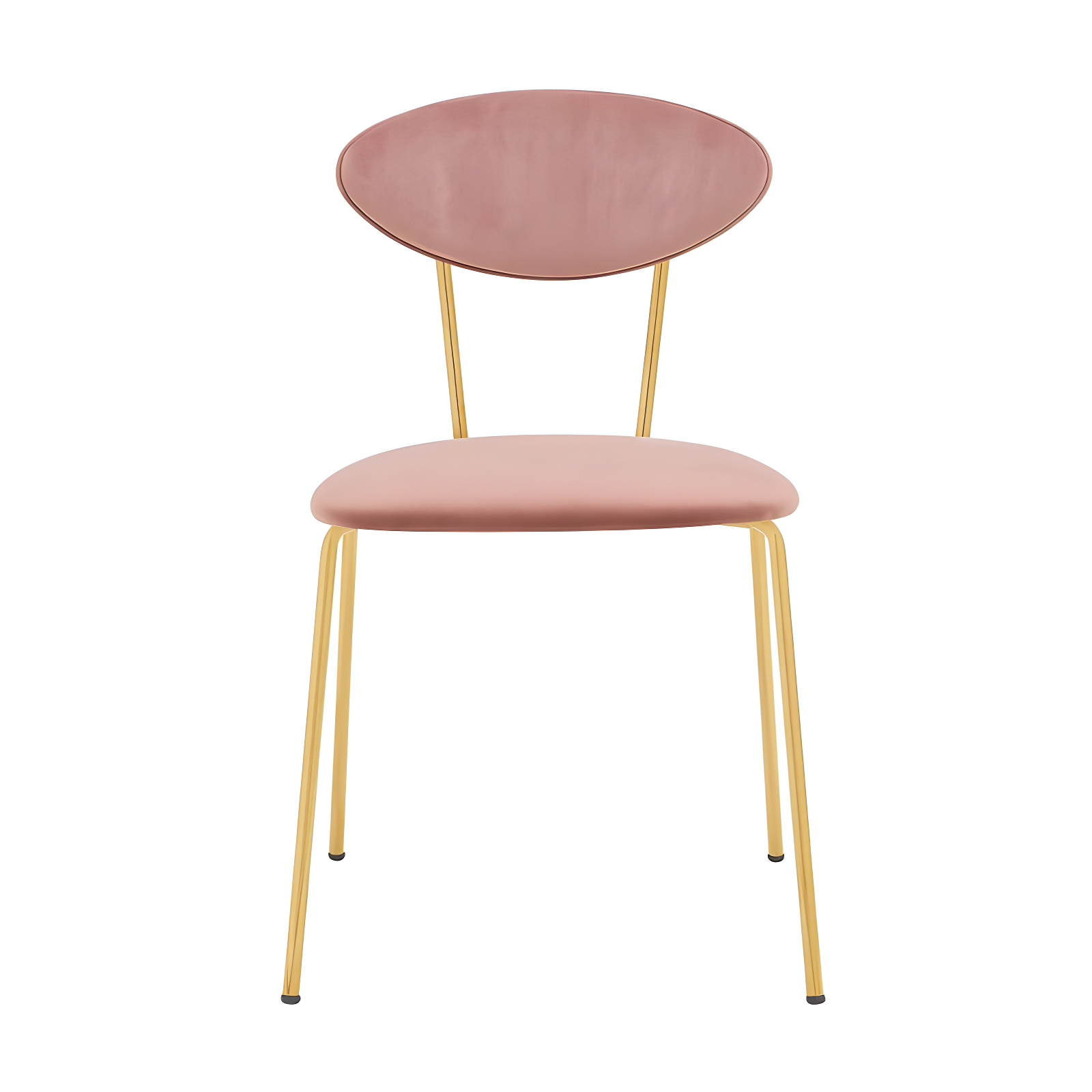 Set of 2 Neo Modern Velvet and Metal Leg Dining Room Chairs Pink/Gold - Armen Living: Chrome-Plated, Foam-Filled, Armless Design