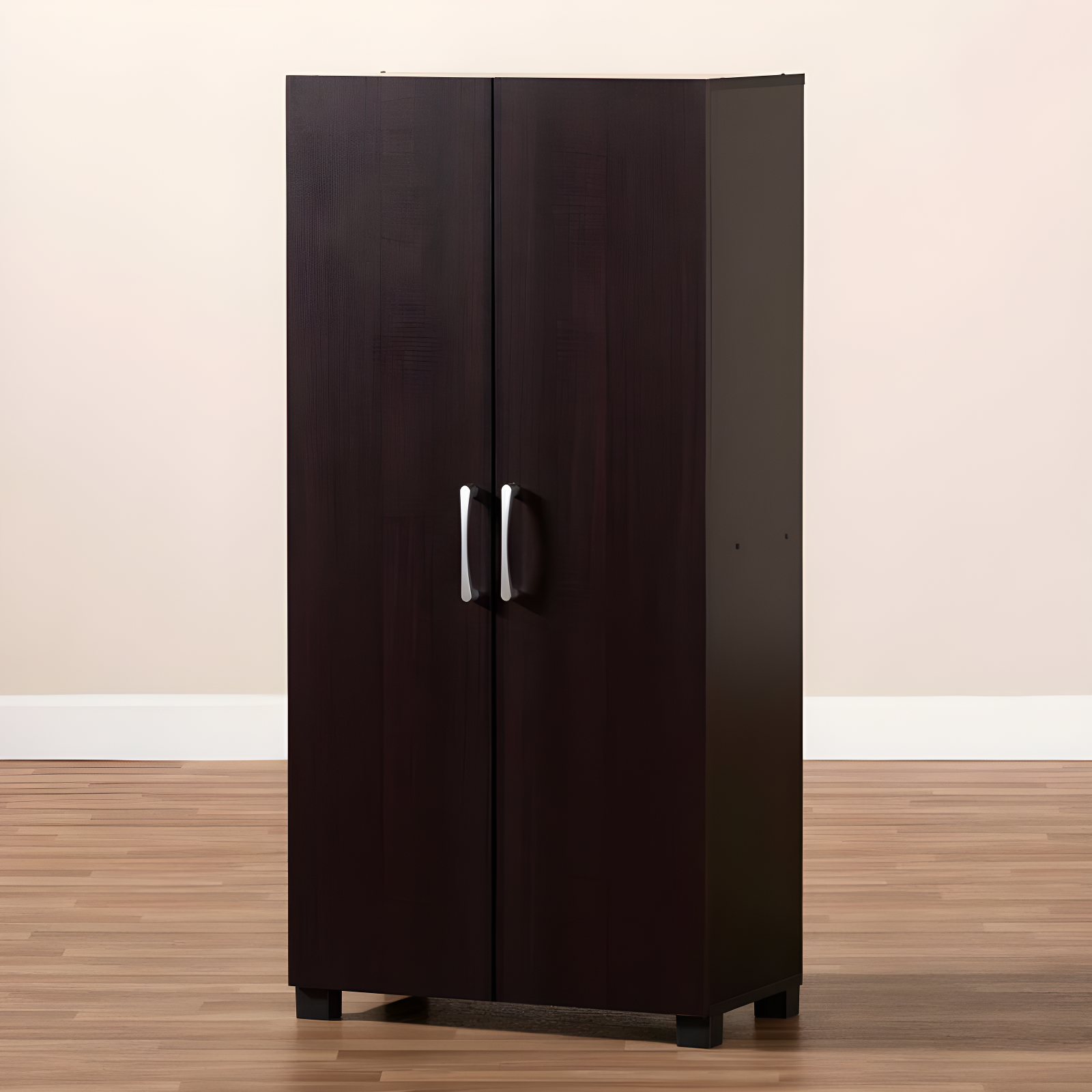 Marine Wenge Finished 2 Door Wood Entryway Shoe Storage Cabinet Brown - Baxton Studio: Organizer for 12 Pairs, Air Circulation Design