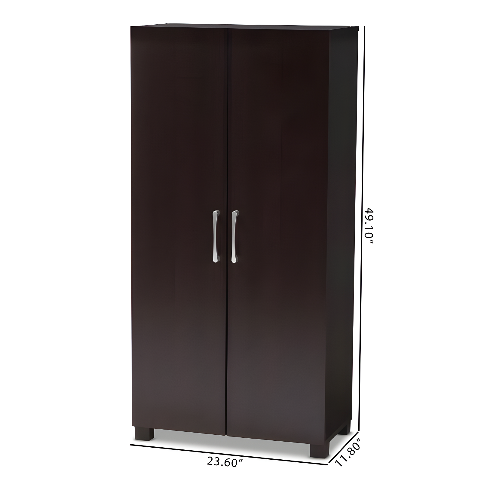 Marine Wenge Finished 2 Door Wood Entryway Shoe Storage Cabinet Brown - Baxton Studio: Organizer for 12 Pairs, Air Circulation Design