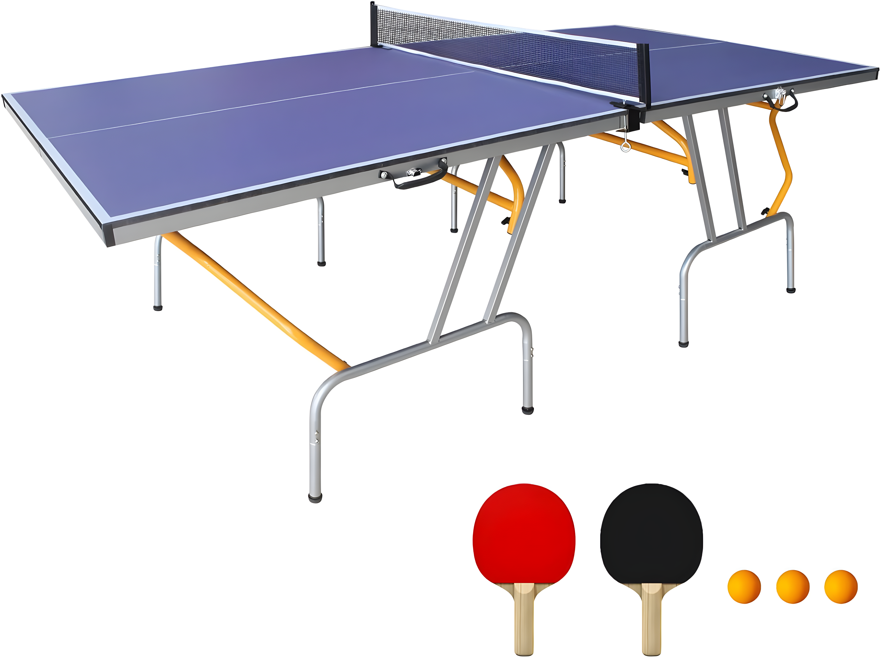 Foldable Blue Aluminum 8ft Table Tennis Set with Net