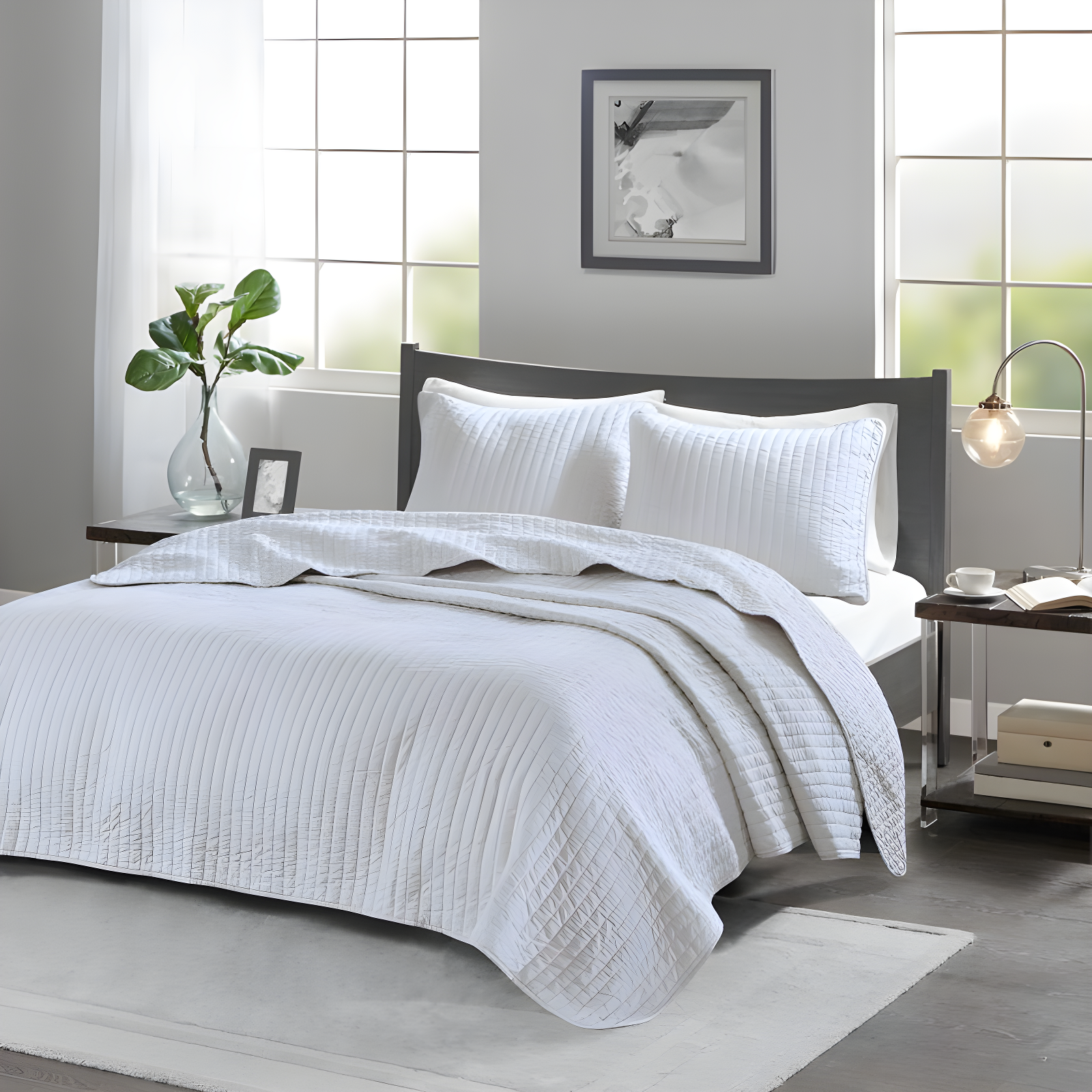 Madison Park Barwick Reversible Solid 3 Piece Quilt Set