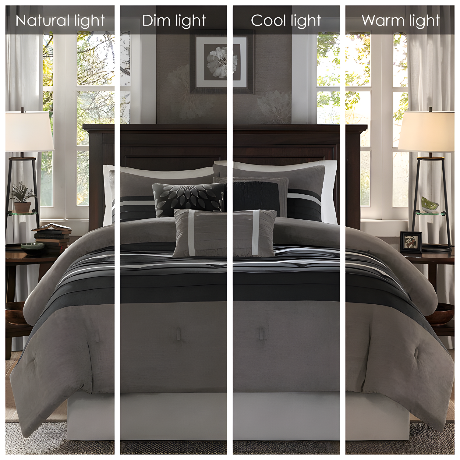 Madison Park Palmer 7 PC Pieced Faux Suede Comforter Set