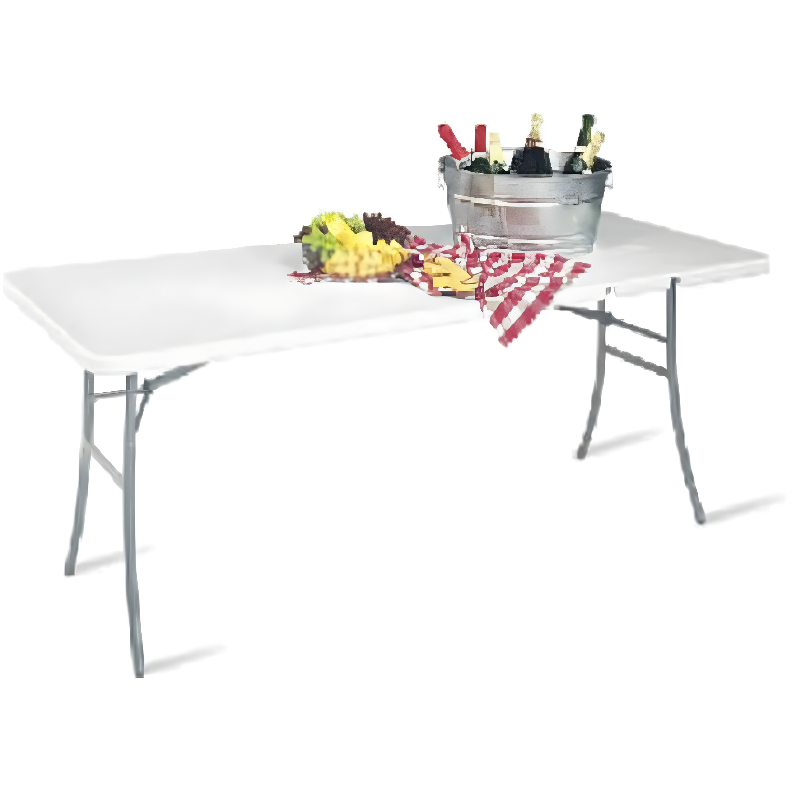 COSCO 6' Fold-in-Half Banquet Table with Handle and Locking Latch, White