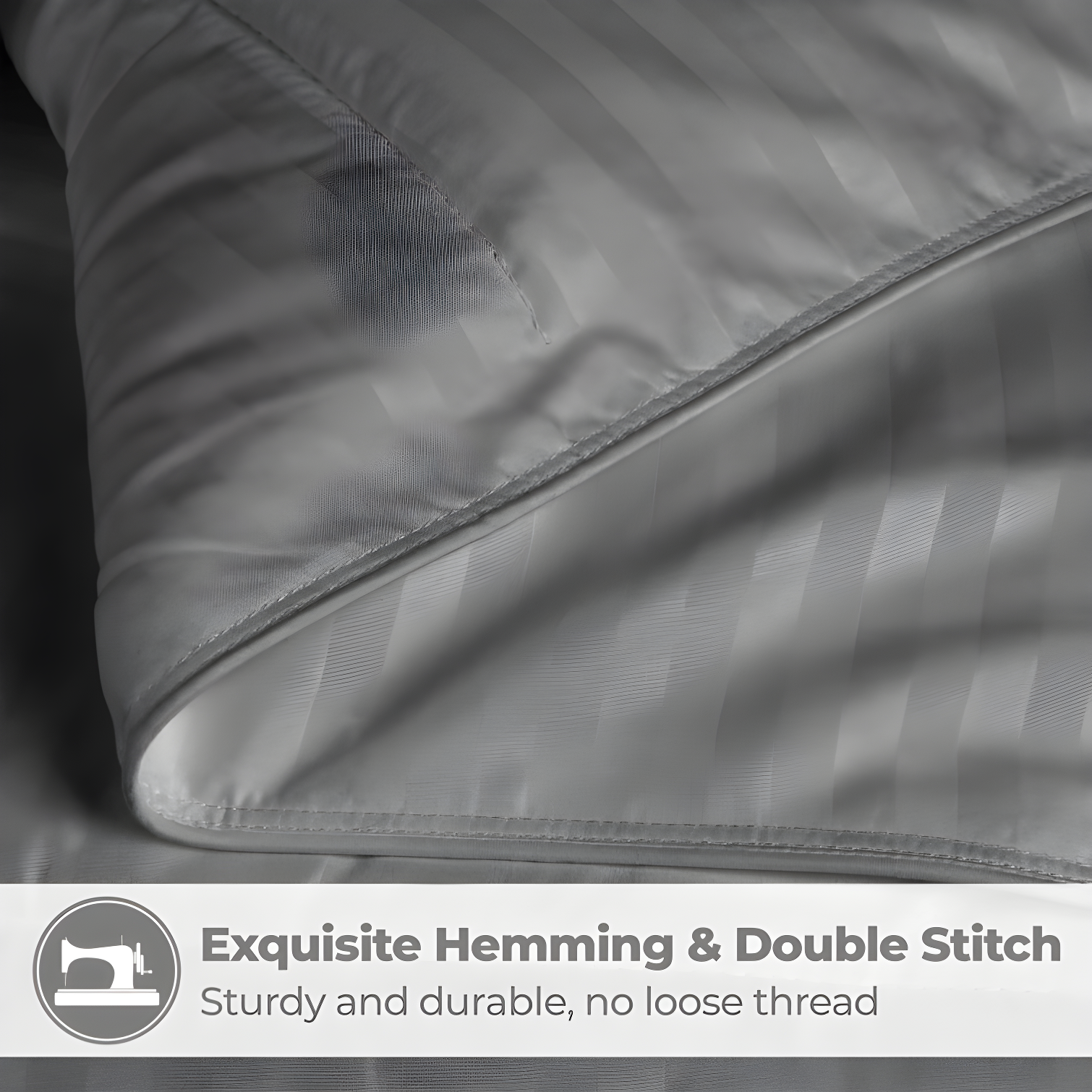 Superior Striped Reversible Box-Quilt Brushed Microfiber Medium Weight Down Alternative Comforter