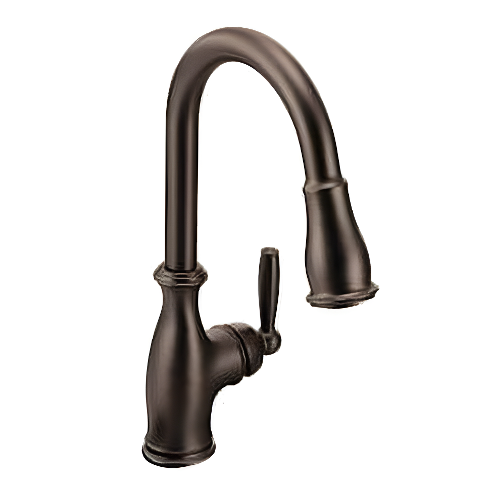Moen MOEN Brantford Single-Handle Pull-Down Sprayer Kitchen Faucet with Reflex and Power Boost in Oil Rubbed Bronze 7185ORB