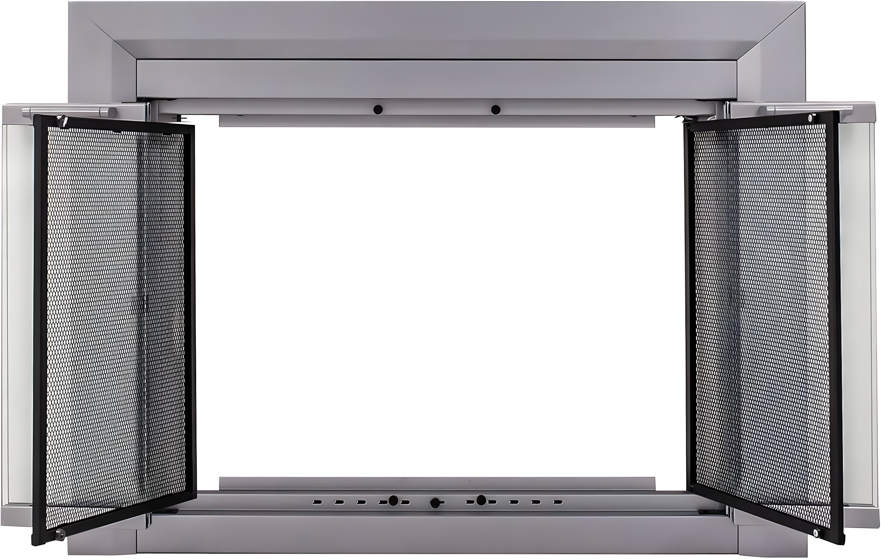 Clairmont Medium Skyline Nickel Fireplace Glass Doors