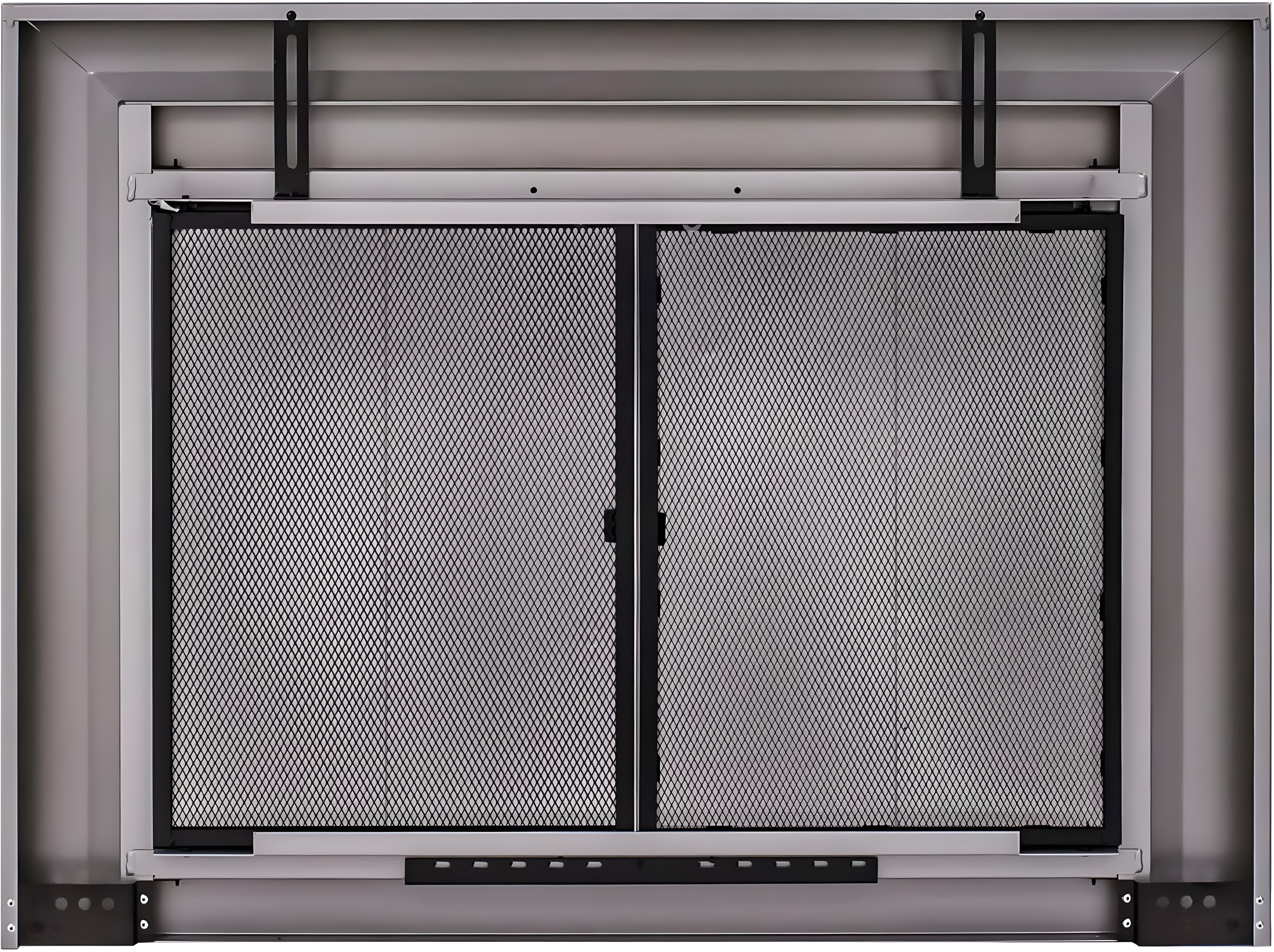 Clairmont Medium Skyline Nickel Fireplace Glass Doors