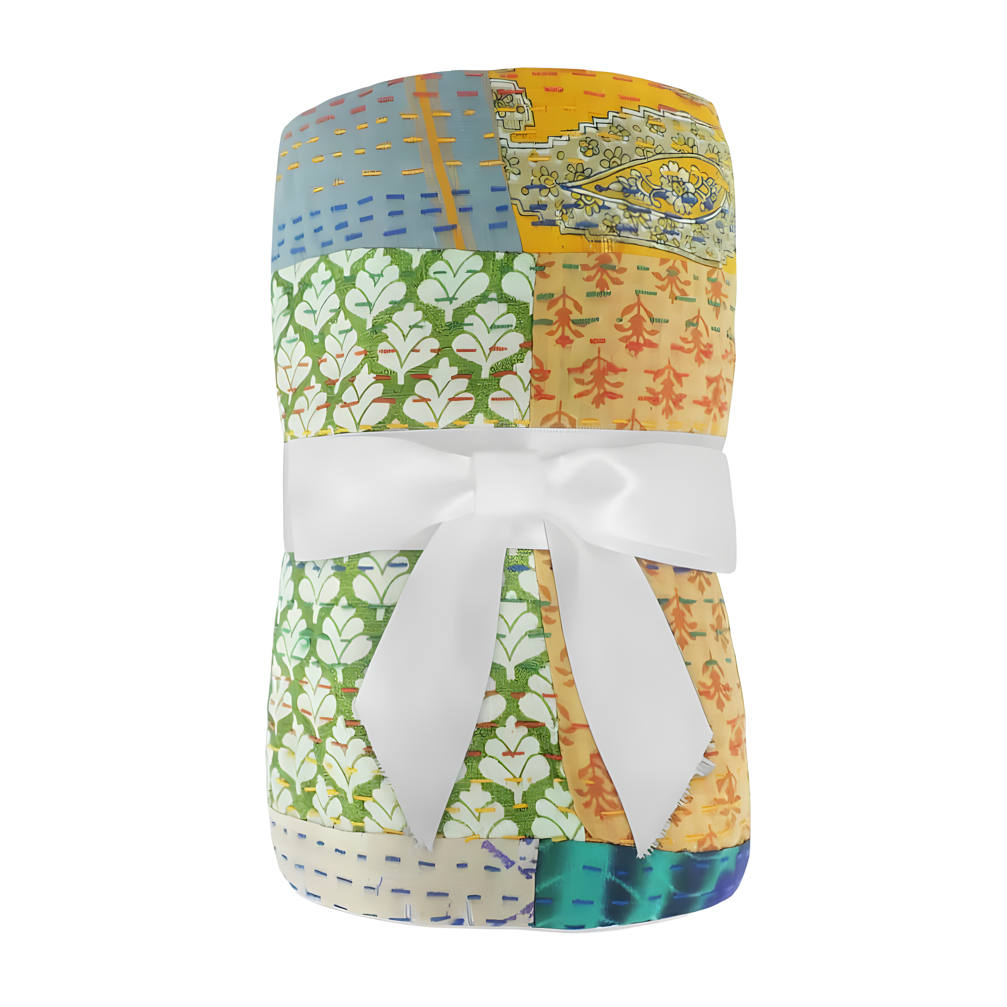 Rajani Home Handmade Kantha Silk Blend Throw Blanket