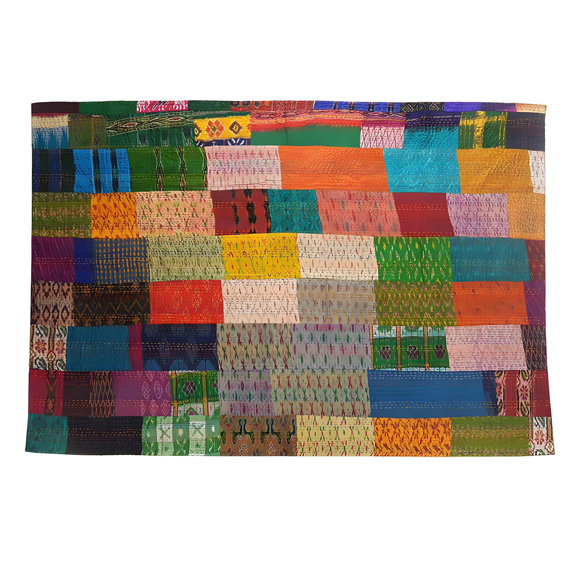 Rajani Home Handmade Kantha Silk Blend Throw Blanket