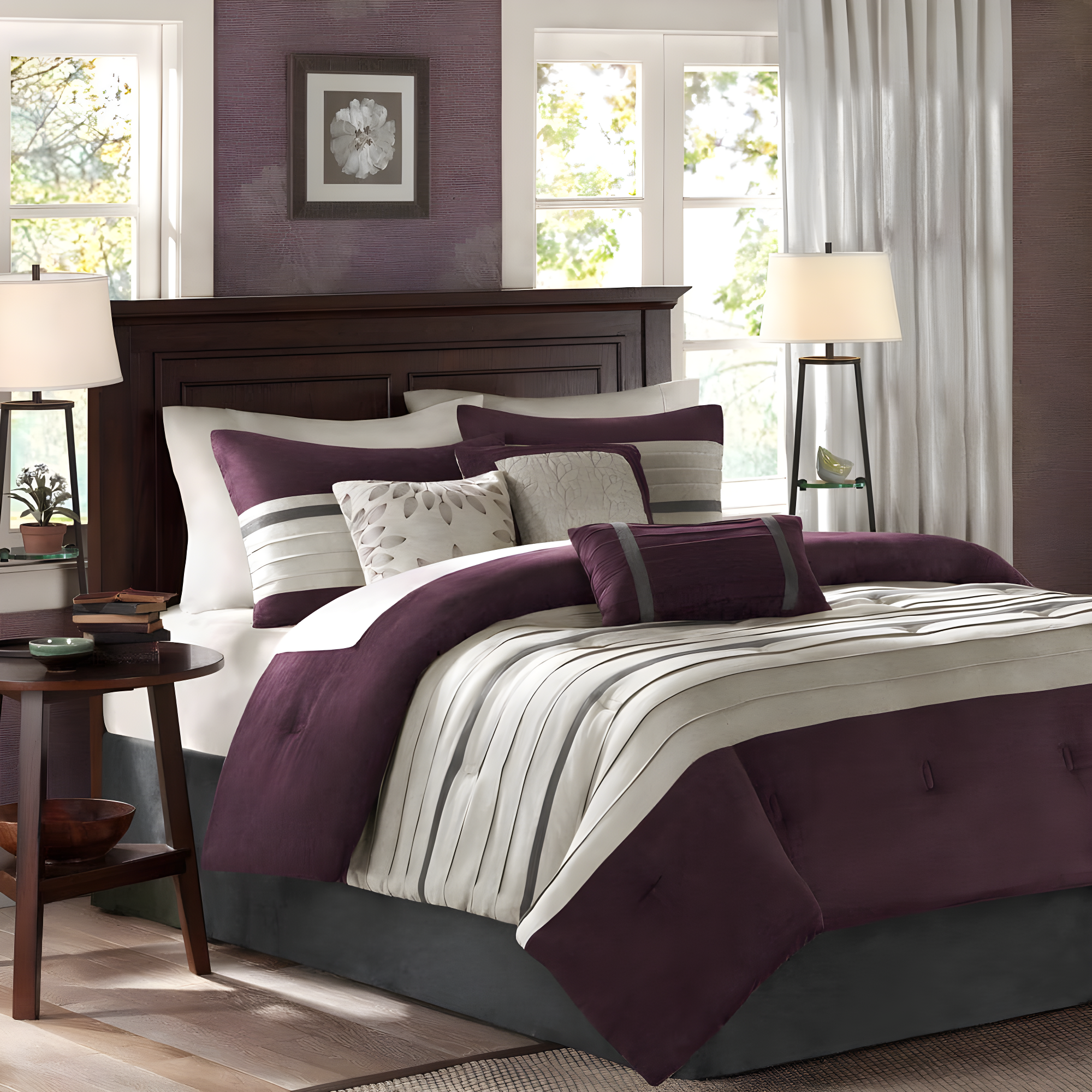 Palmer 7 PC Pieced Faux Suede Comforter Set