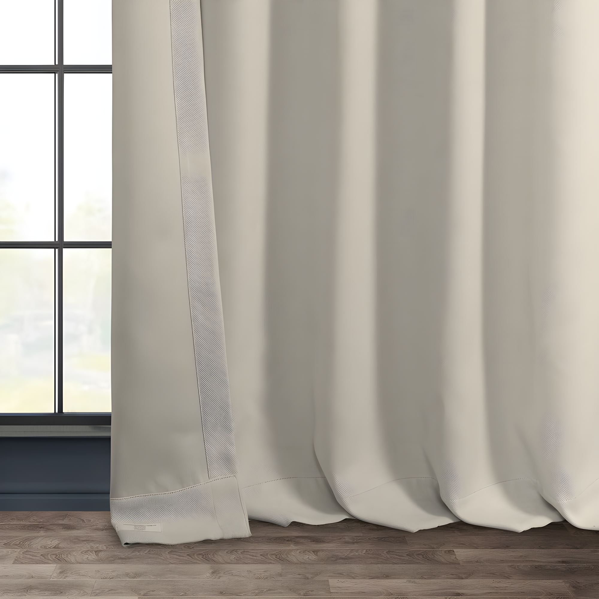 HPD Half Price Drapes Birch Faux Linen Room Darkening Curtains for Bedroom & Living Room Curtains (1 Panel), Door & Window Curtains 84 inches long, Rod Pocket Curtains & drapes, 50W X 84L