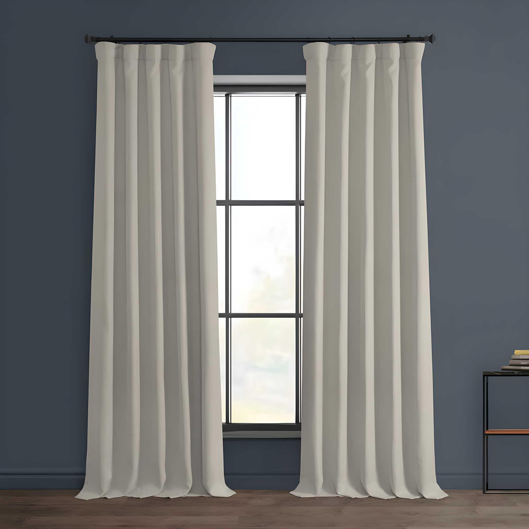 HPD Half Price Drapes Birch Faux Linen Room Darkening Curtains for Bedroom & Living Room Curtains (1 Panel), Door & Window Curtains 84 inches long, Rod Pocket Curtains & drapes, 50W X 84L