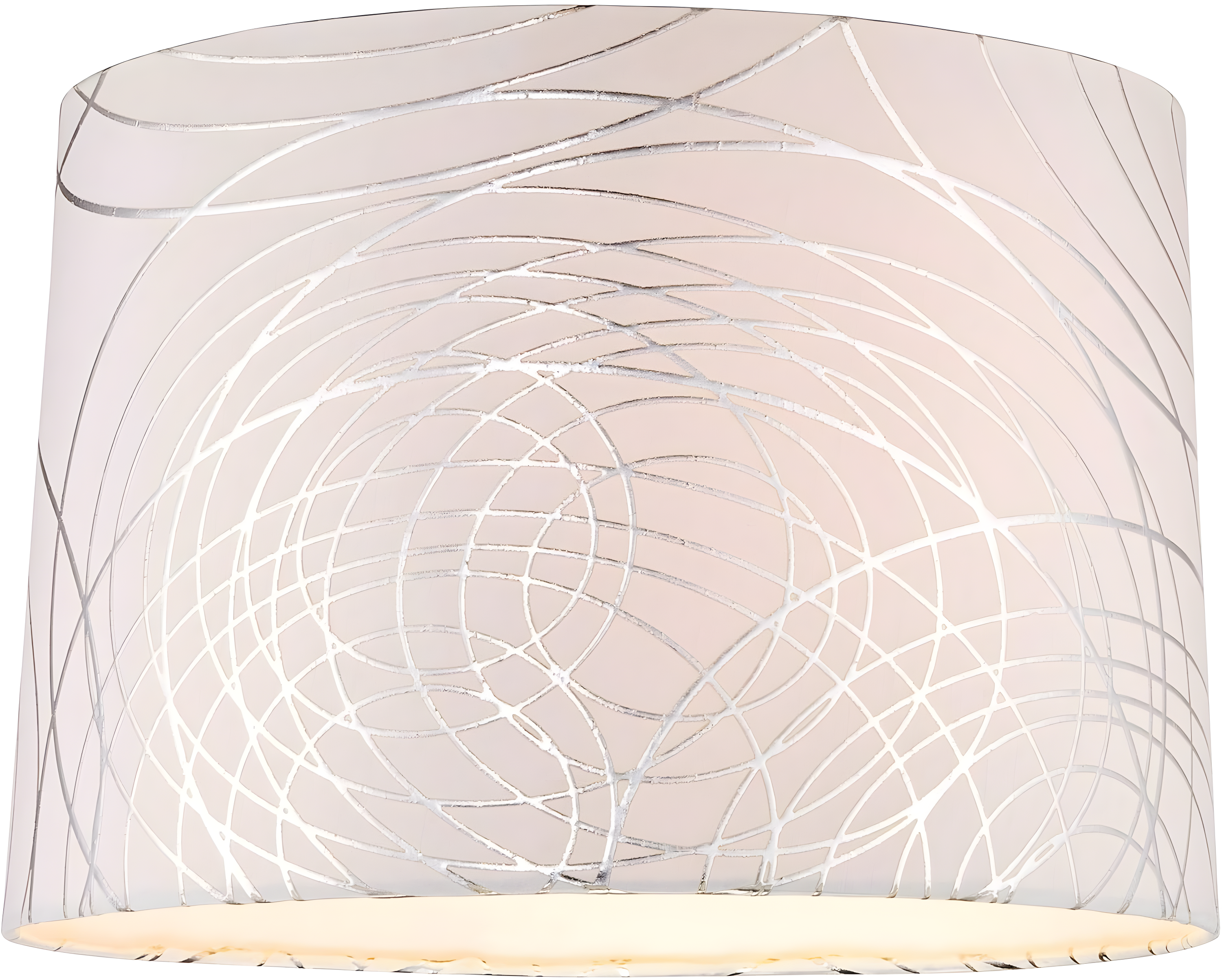 Springcrest Cream with Silver Circles Medium Drum Lamp Shade 15" Top x 16" Bottom x 11" High (Spider) Replacement with Harp and Finial