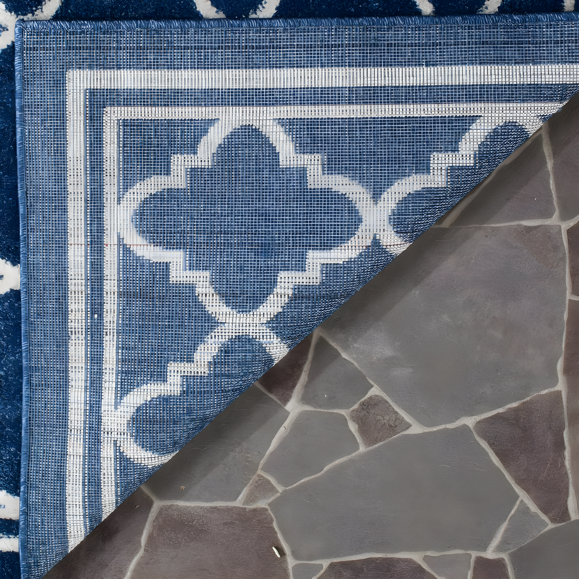 Amherst AMT422 Power Loomed Indoor Area Rug - Navy/Beige - 9'x12' - Safavieh