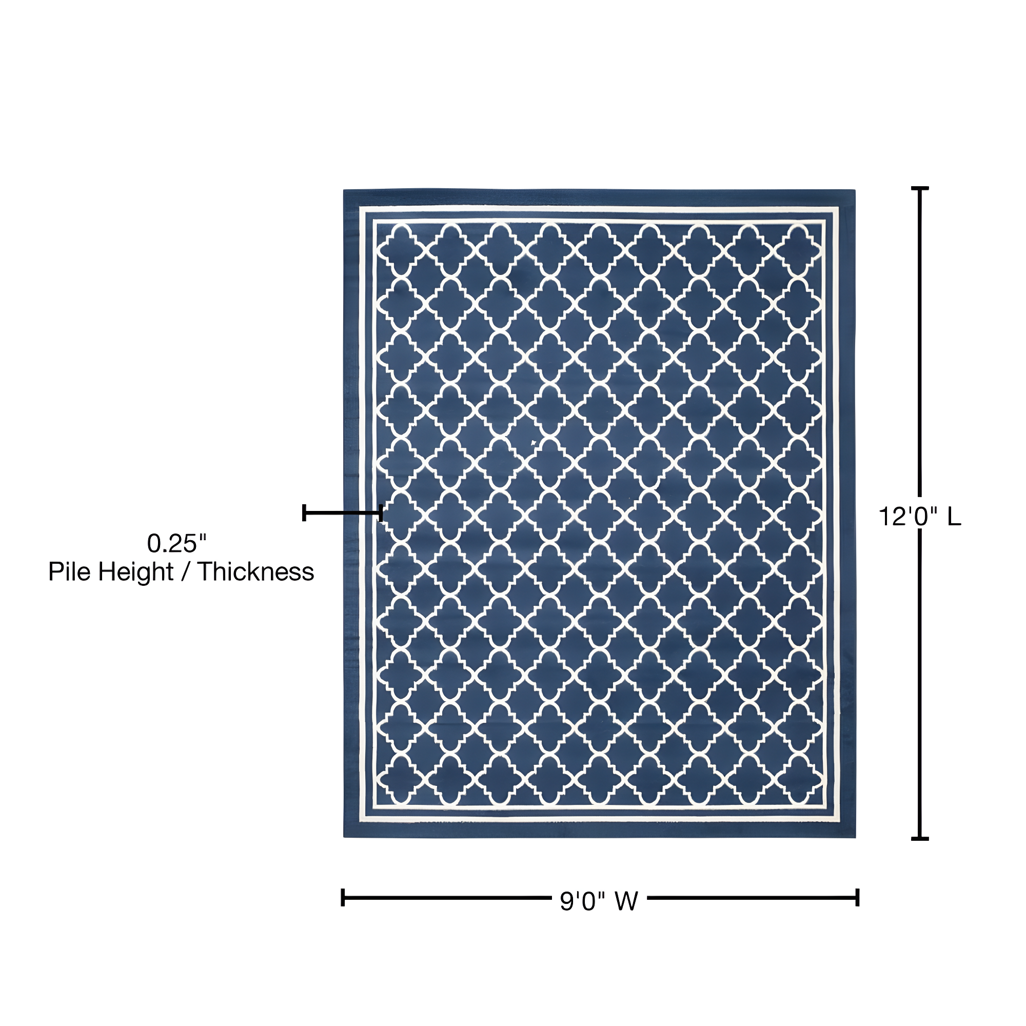 Amherst AMT422 Power Loomed Indoor Area Rug - Navy/Beige - 9'x12' - Safavieh
