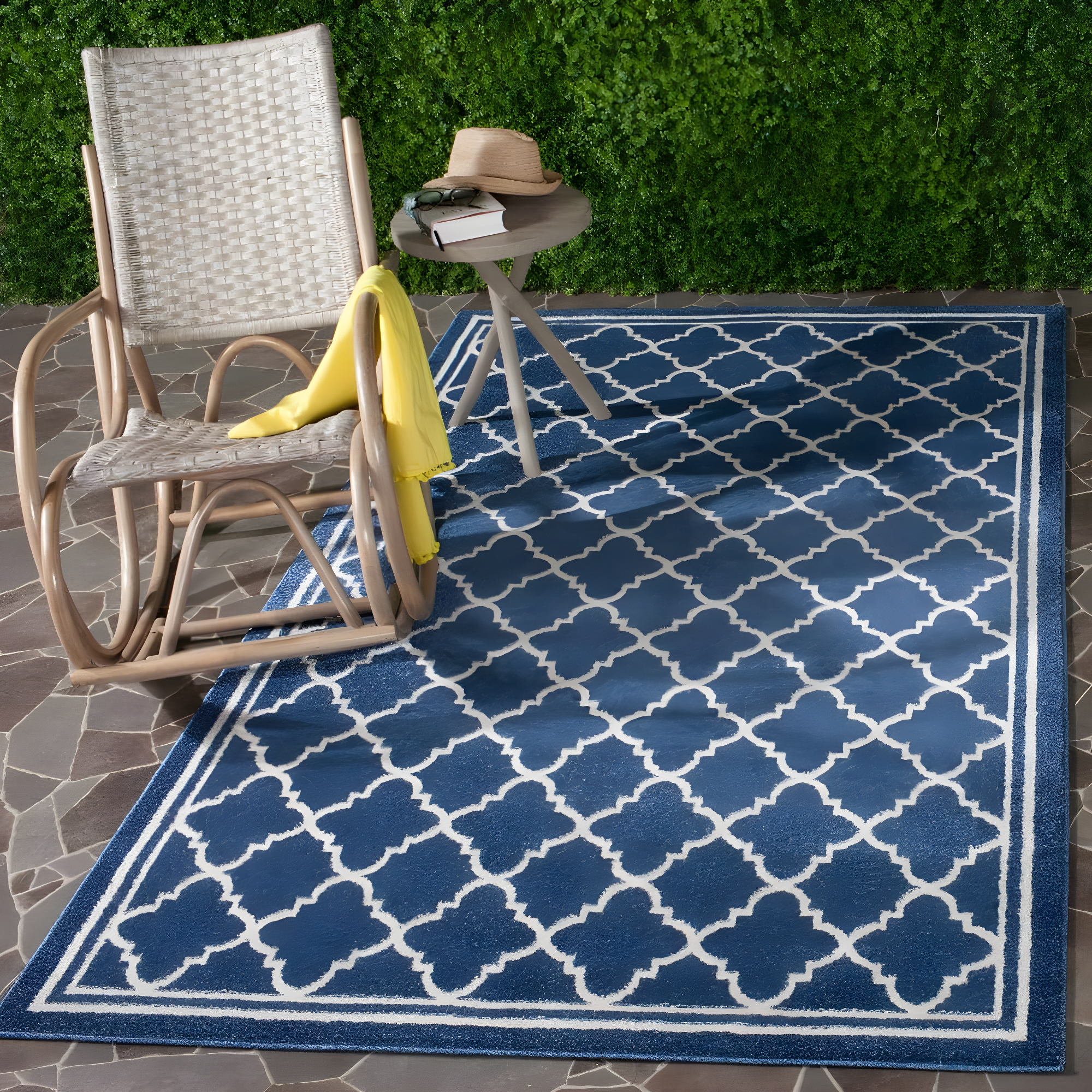 Amherst AMT422 Power Loomed Indoor Area Rug - Navy/Beige - 9'x12' - Safavieh