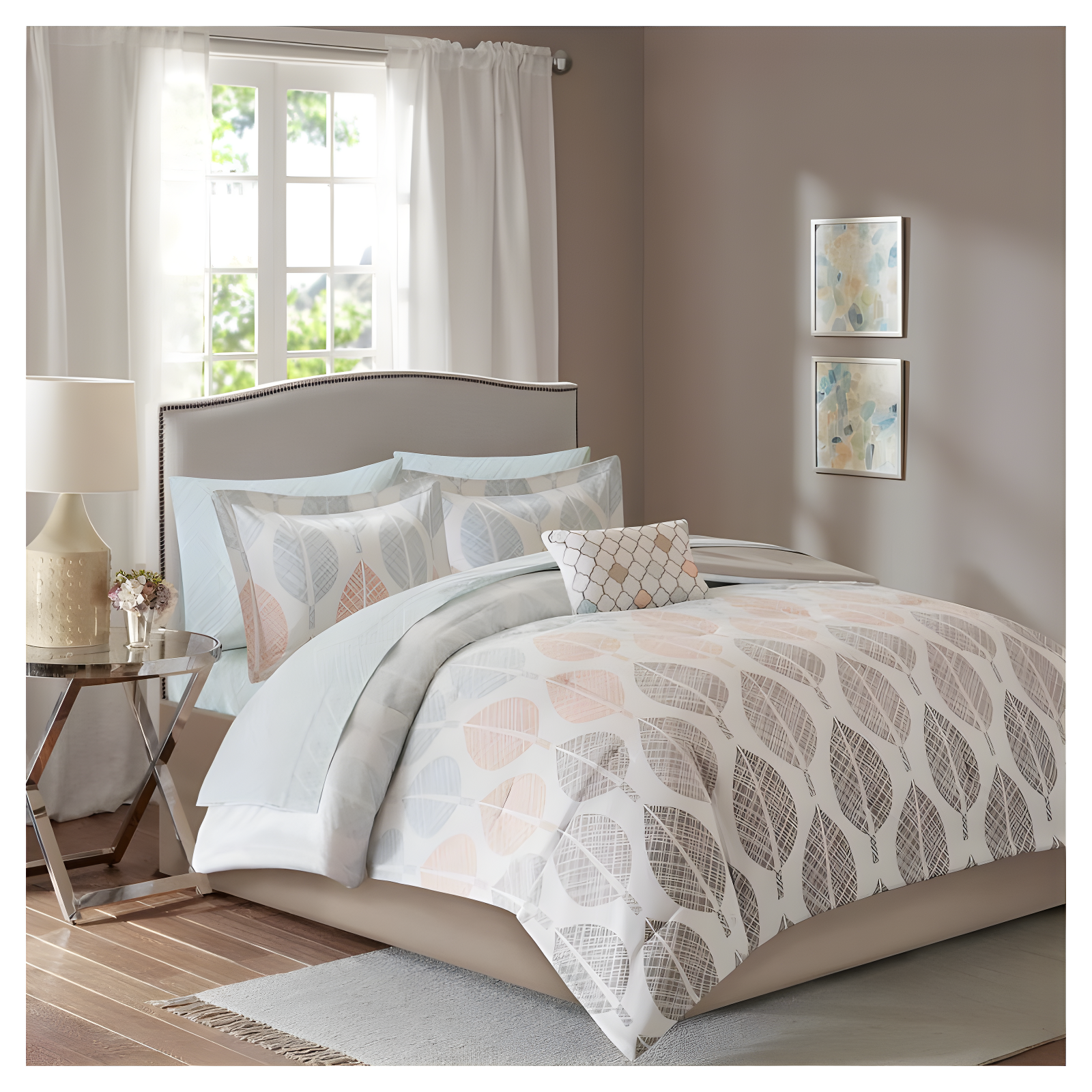 Madison Park Essentials Central Park Modern & Contemporary Comforter Set with Cotton Bed Sheets