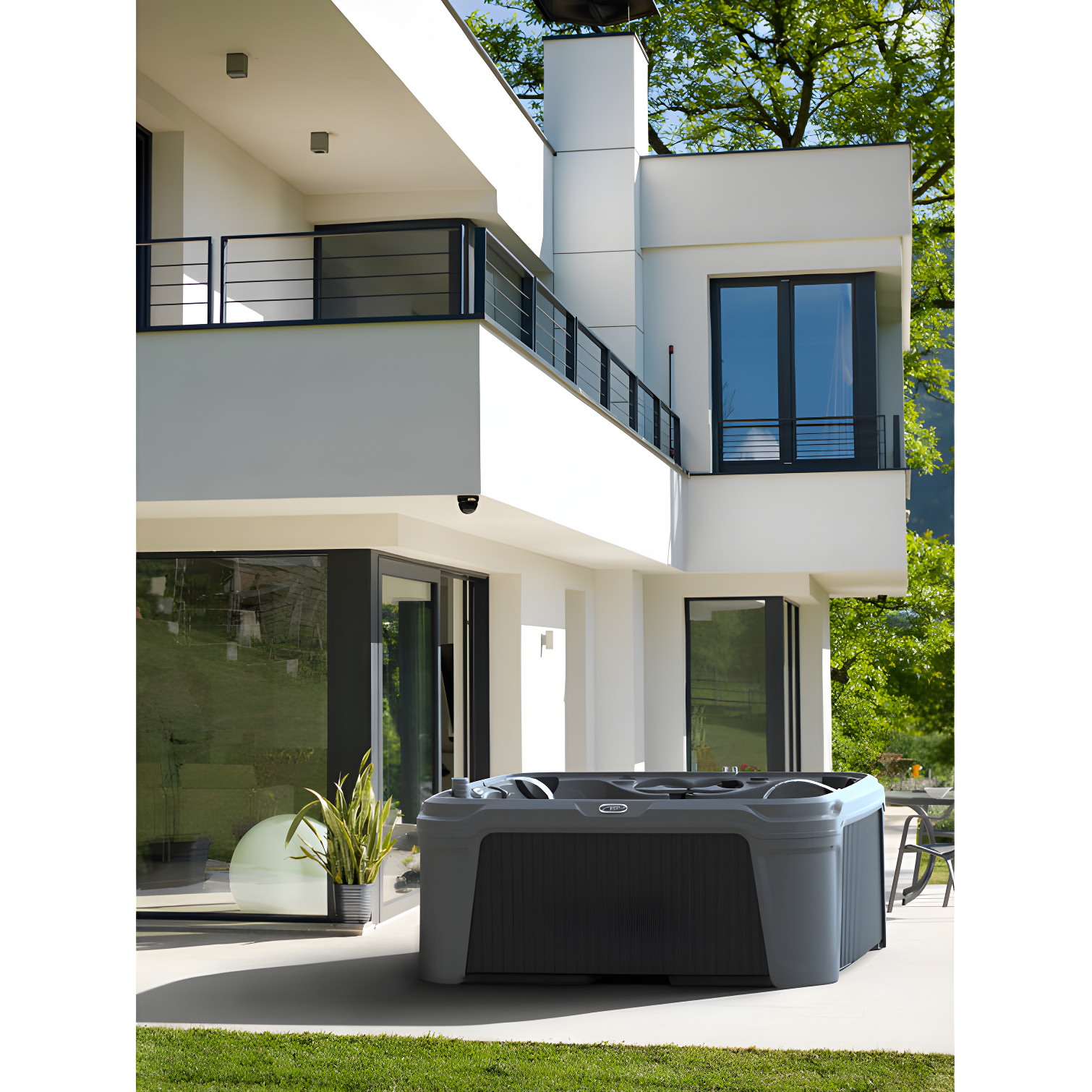 AquaRest DayDream 3500 7-Person 35-Jet Plug & Play Hot Tub with Ozonator, LED Waterfall and Stainless Steel Heater