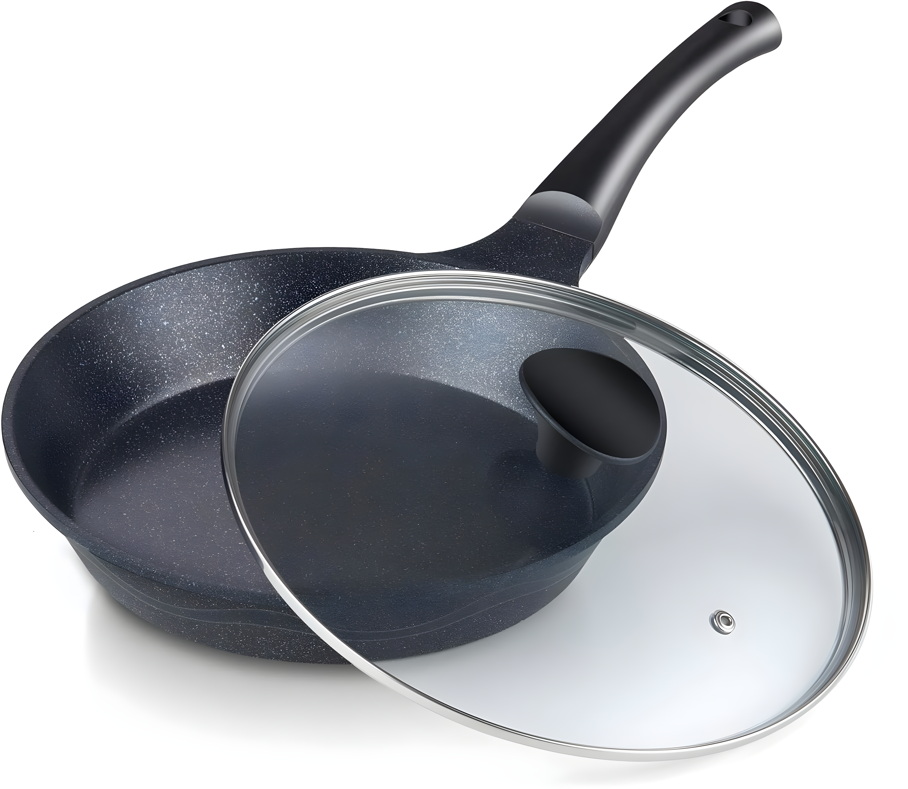Cook N Home Cook N Home Marble Nonstick Frying Pan with Glass Lid