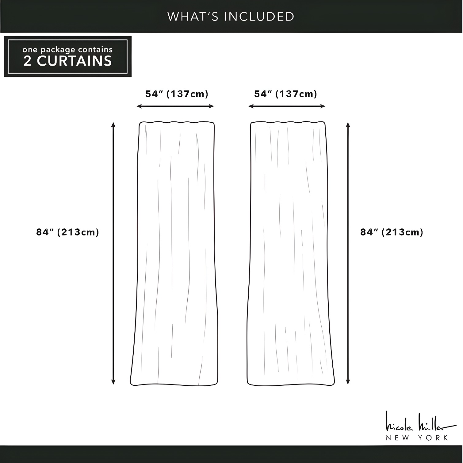 Nicole Miller Nicole Miller New York Dara Light Filtering, Semi Sheer Rod Pocket Curtain Panels (Set of 2)