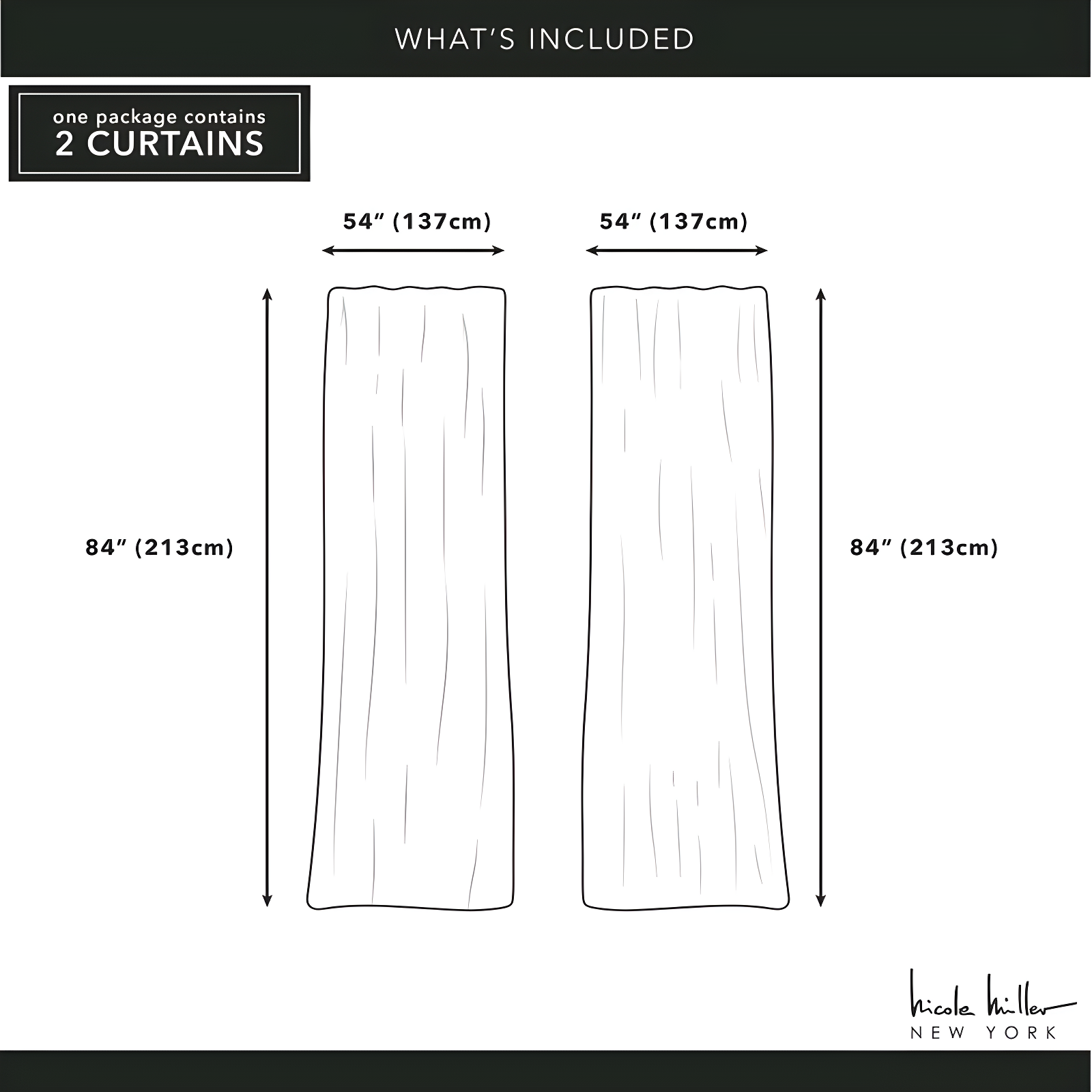 Nicole Miller Nicole Miller New York Dara Light Filtering, Semi Sheer Rod Pocket Curtain Panels (Set of 2)