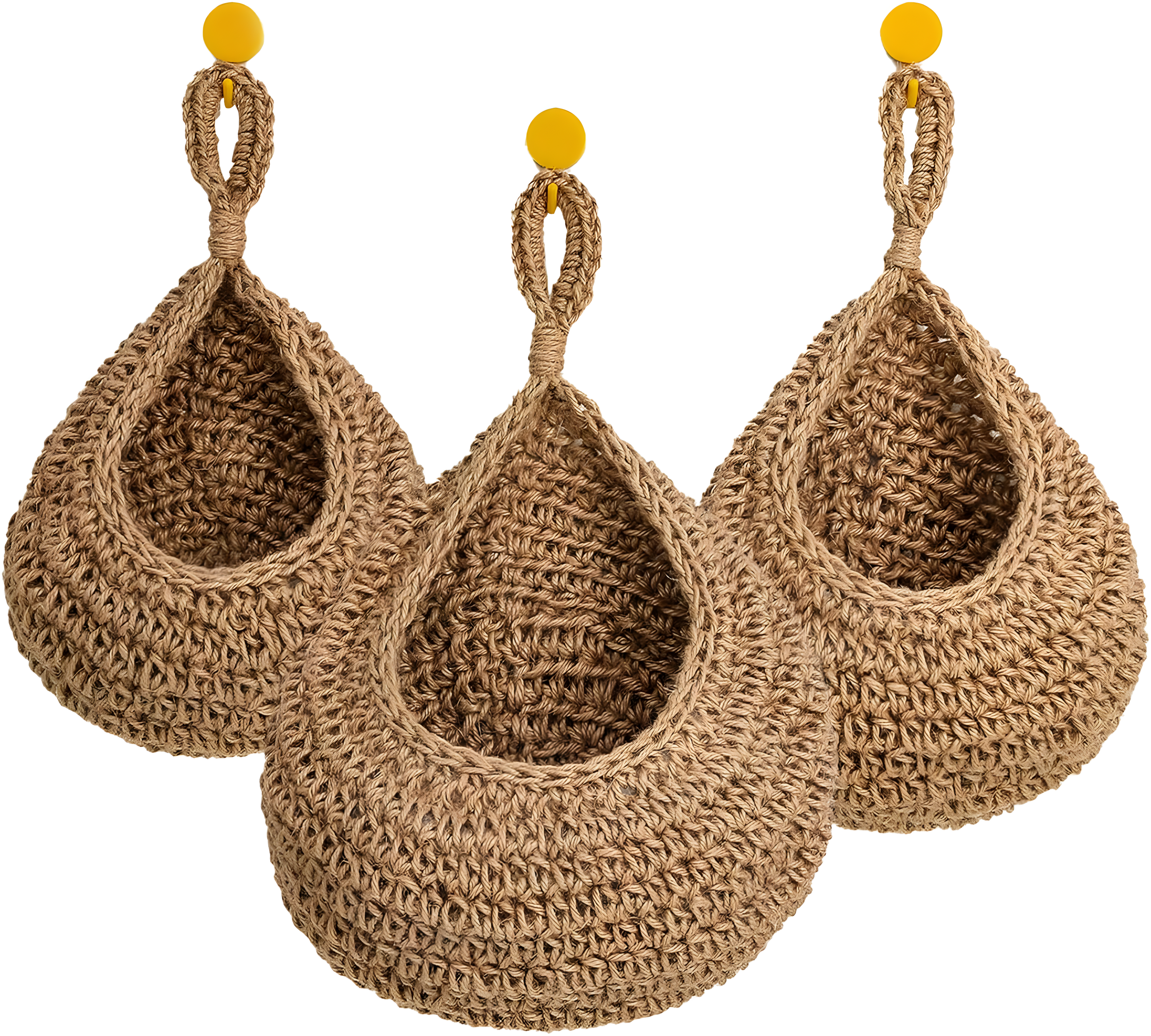 Hanging Fruit Baskets For Kitchen, 3 Pack Wall Hanging Fruit Baskets Boho Hanging Wall Basket, Hanging Kitchen Baskets For Fruits, Vegetables And Onion Storage (Set of 3)