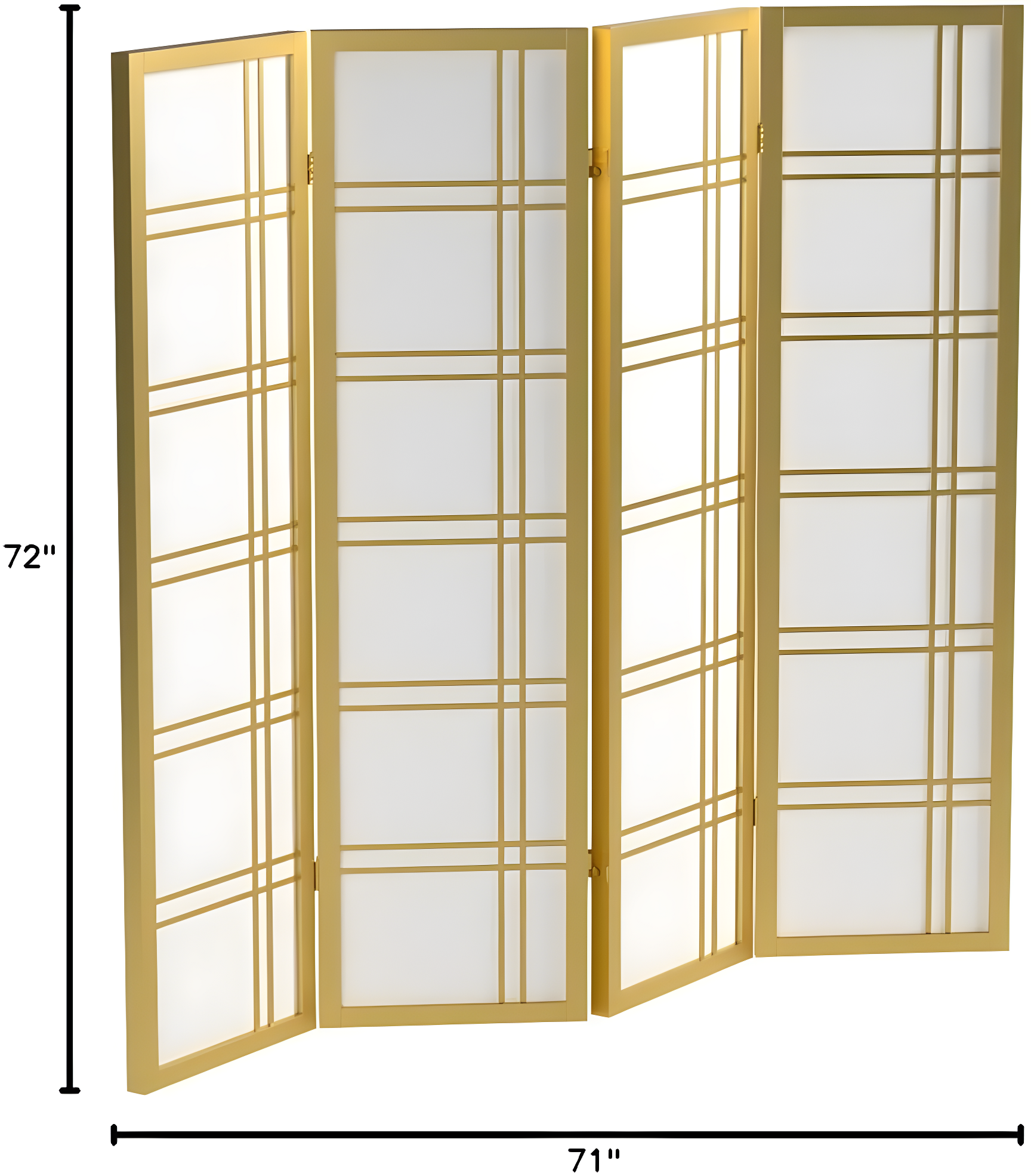 SHANRUGUOJI Folding Room Divider Seto 4-Panel Room Divider Screen