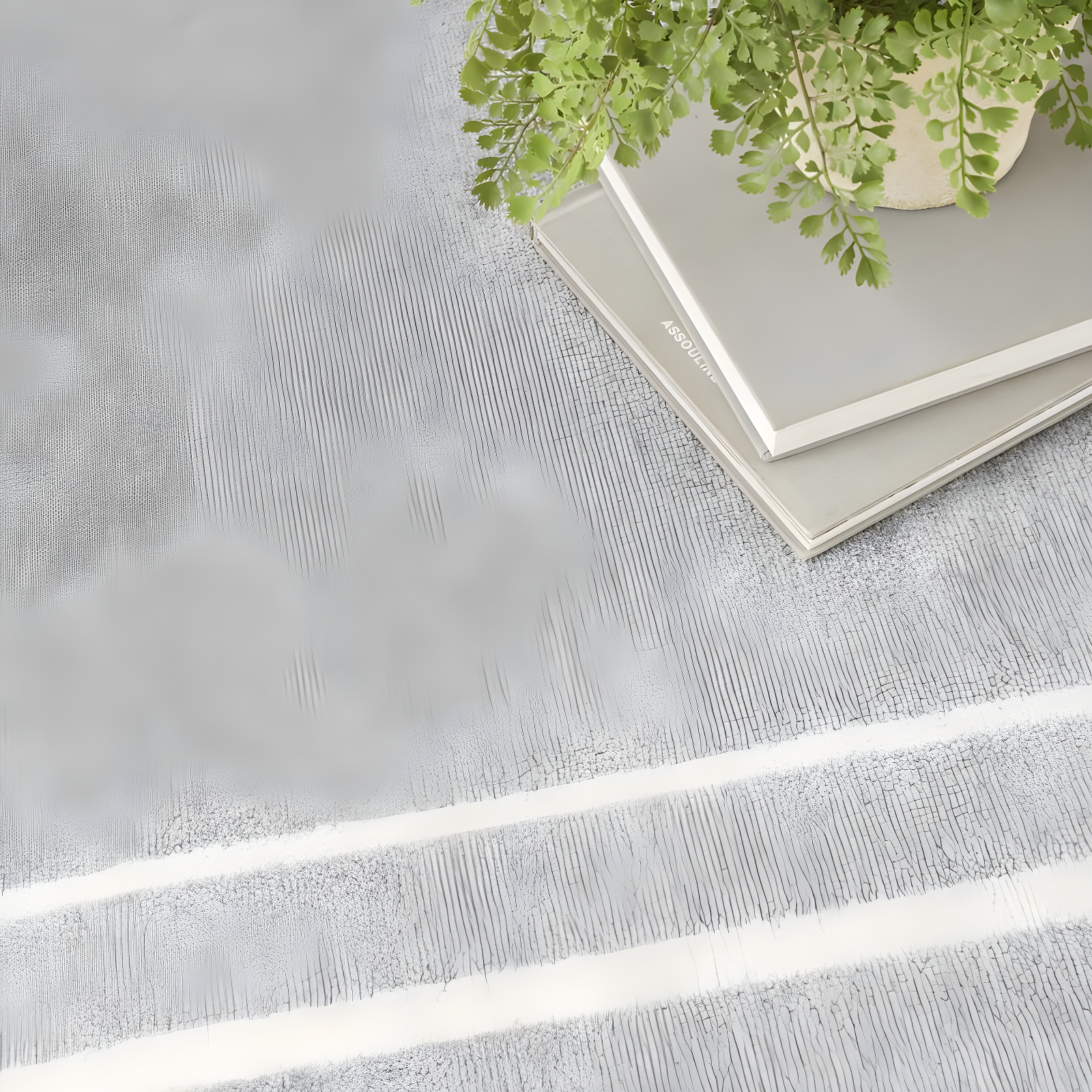 Nourison Essentials Solid Bordered Low Pile Indoor Outdoor Area Rug 5' x 7' Grey/Ivory