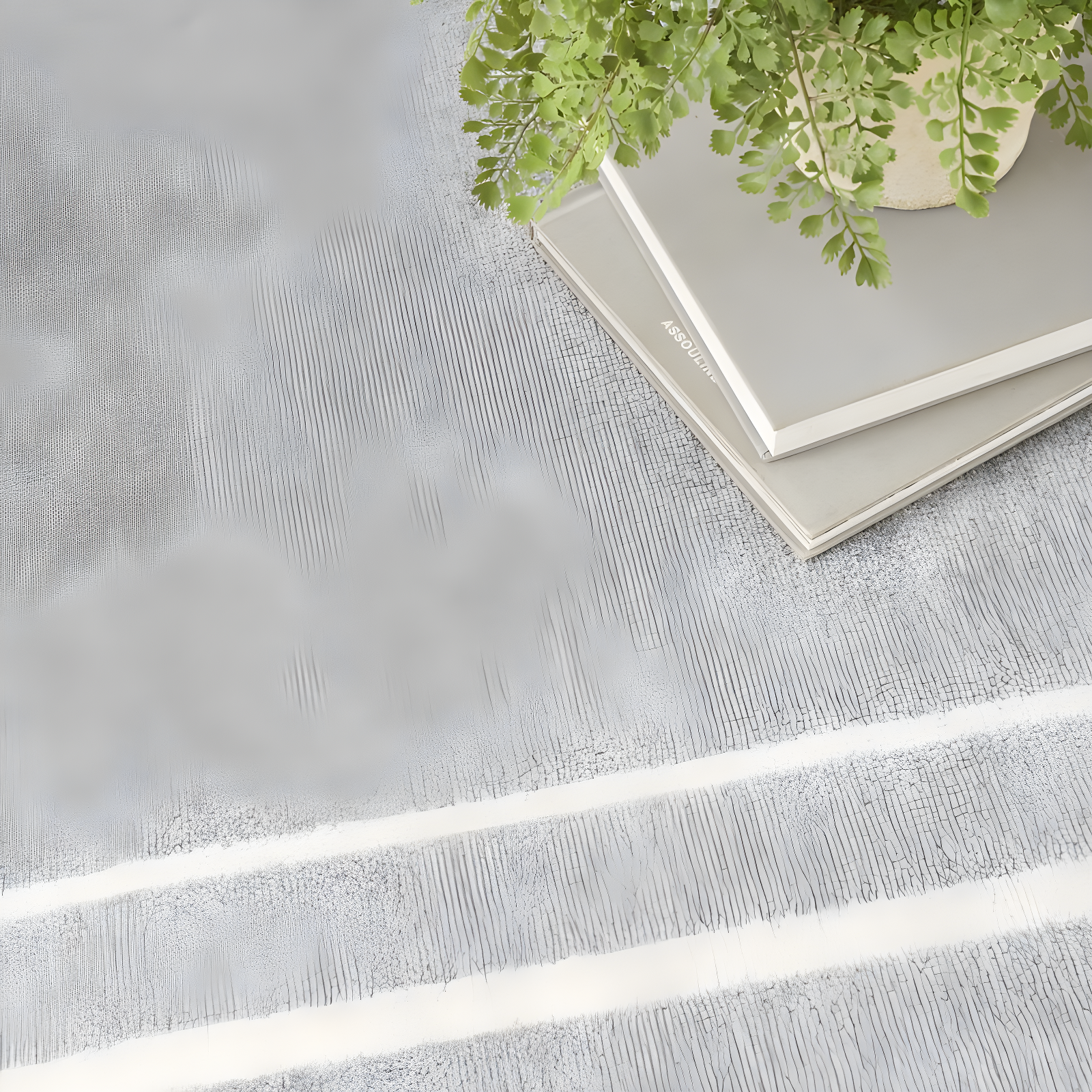 Nourison Essentials Solid Bordered Low Pile Indoor Outdoor Area Rug 5' x 7' Grey/Ivory