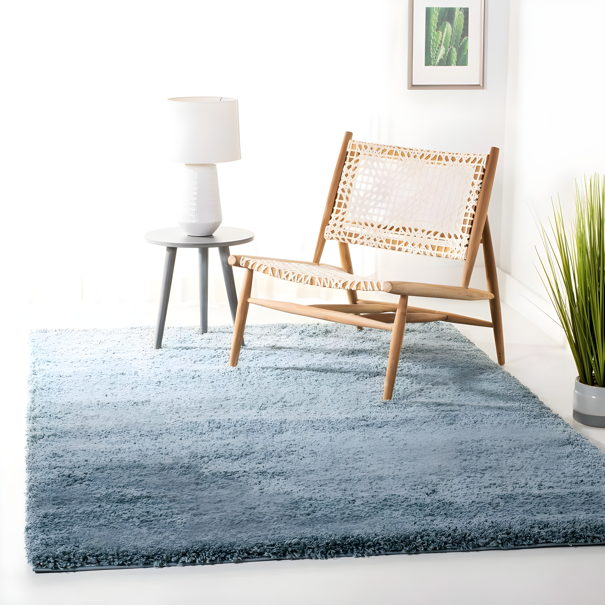 Shag SG151 Power Loomed Indoor Area Rug - Light Blue - 8'6"x12' - Safavieh.
