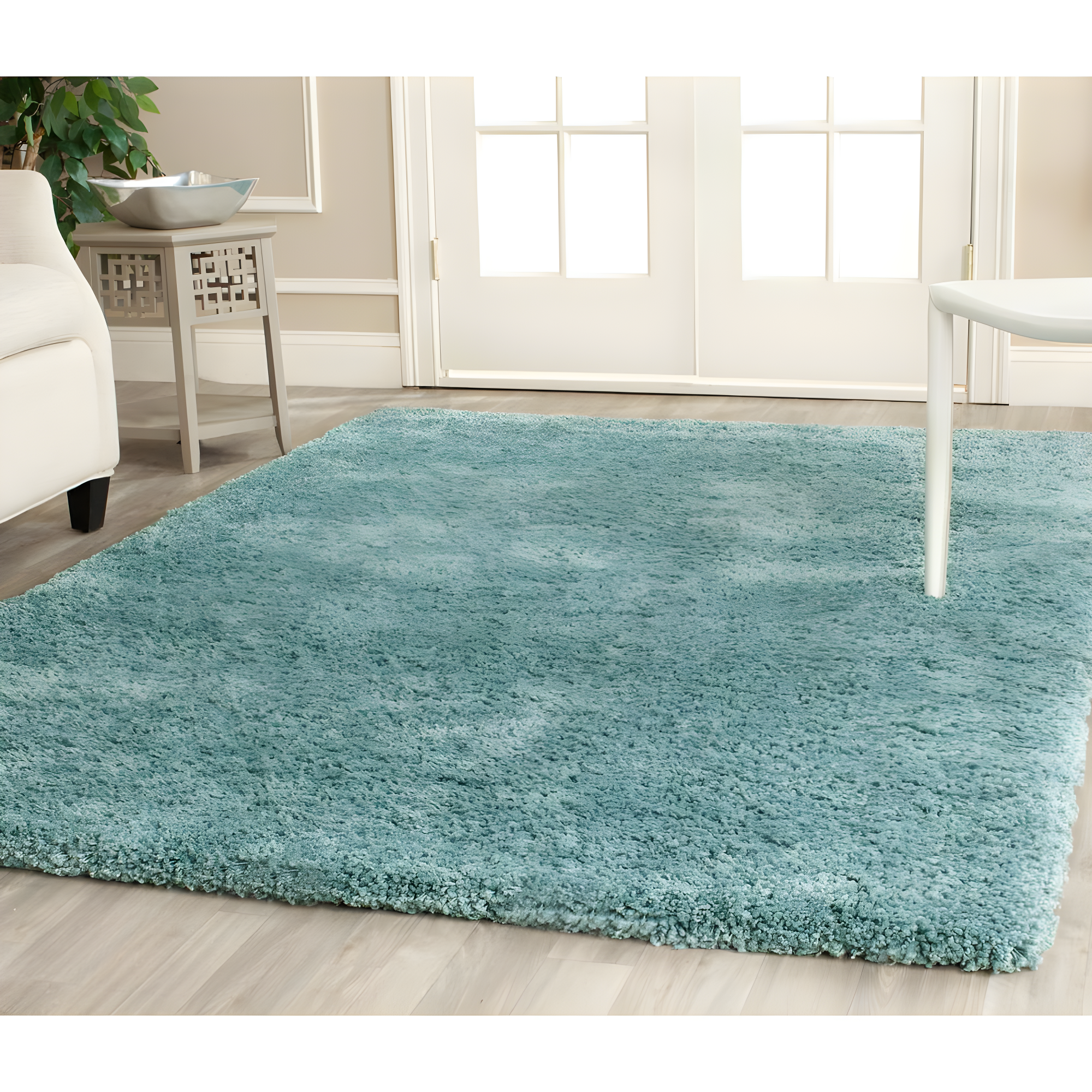 Shag SG151 Power Loomed Indoor Area Rug - Light Blue - 8'6"x12' - Safavieh.