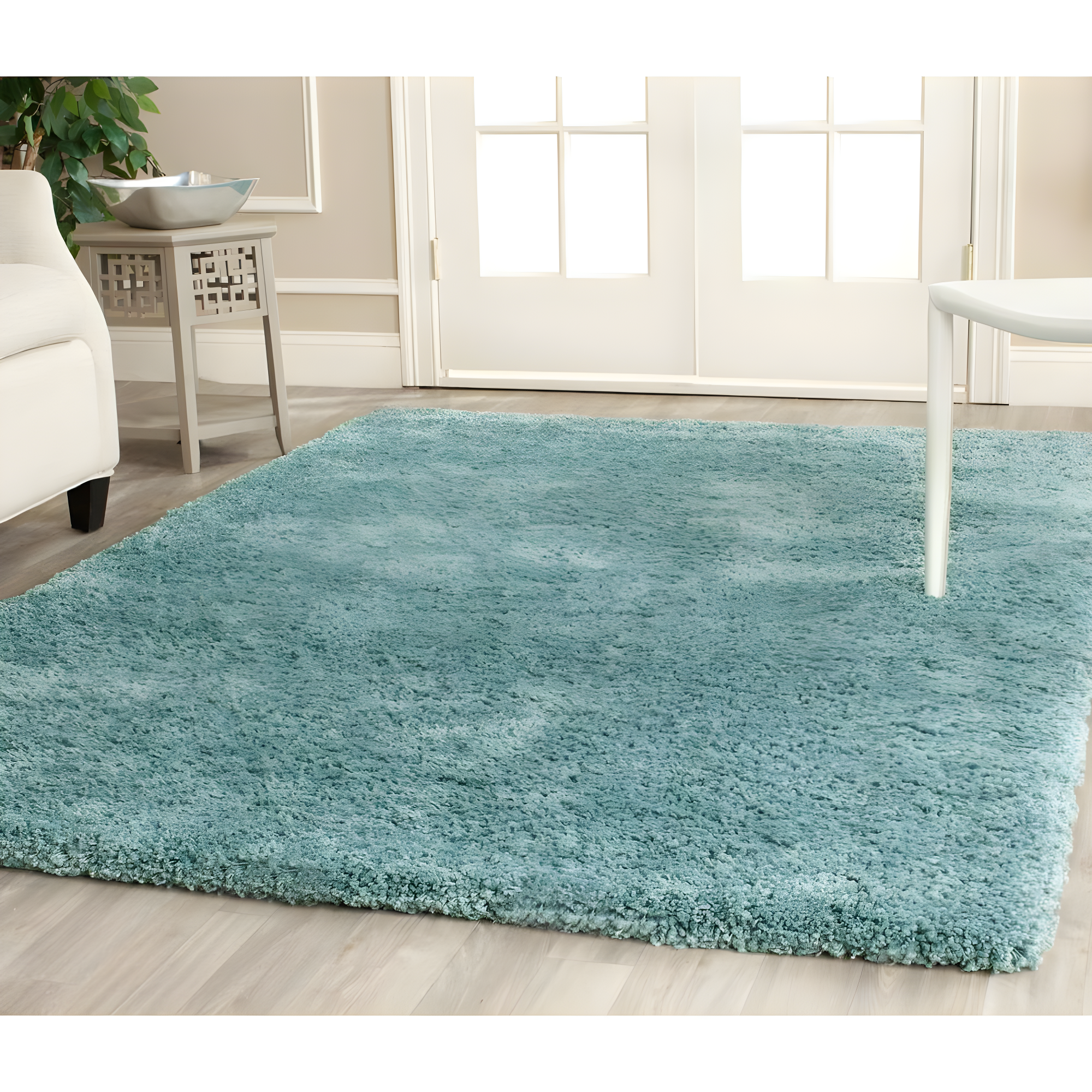 Shag SG151 Power Loomed Indoor Area Rug - Light Blue - 8'6"x12' - Safavieh.
