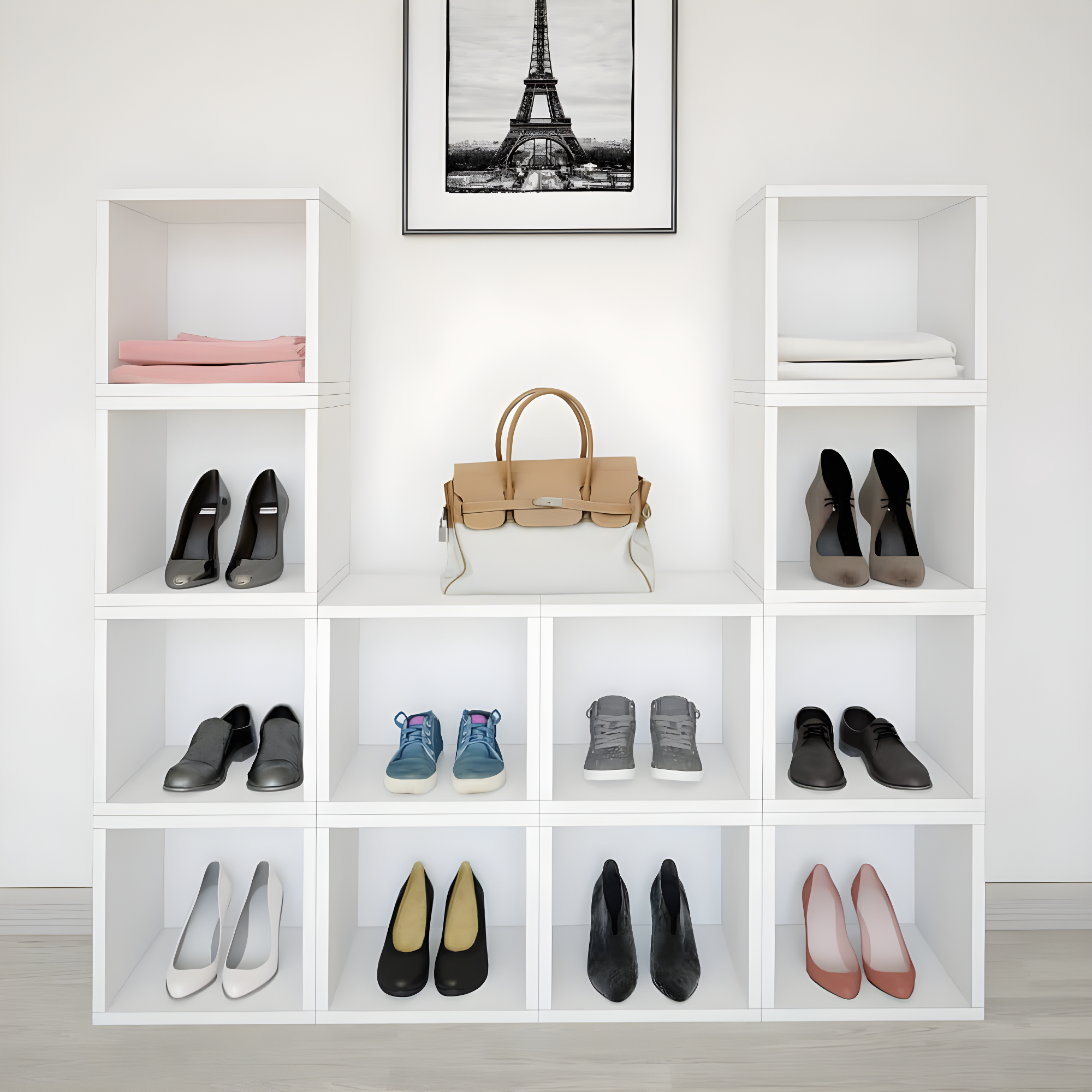 Way Basics Eco Stackable Storage Cube and Cubby Organizer, White