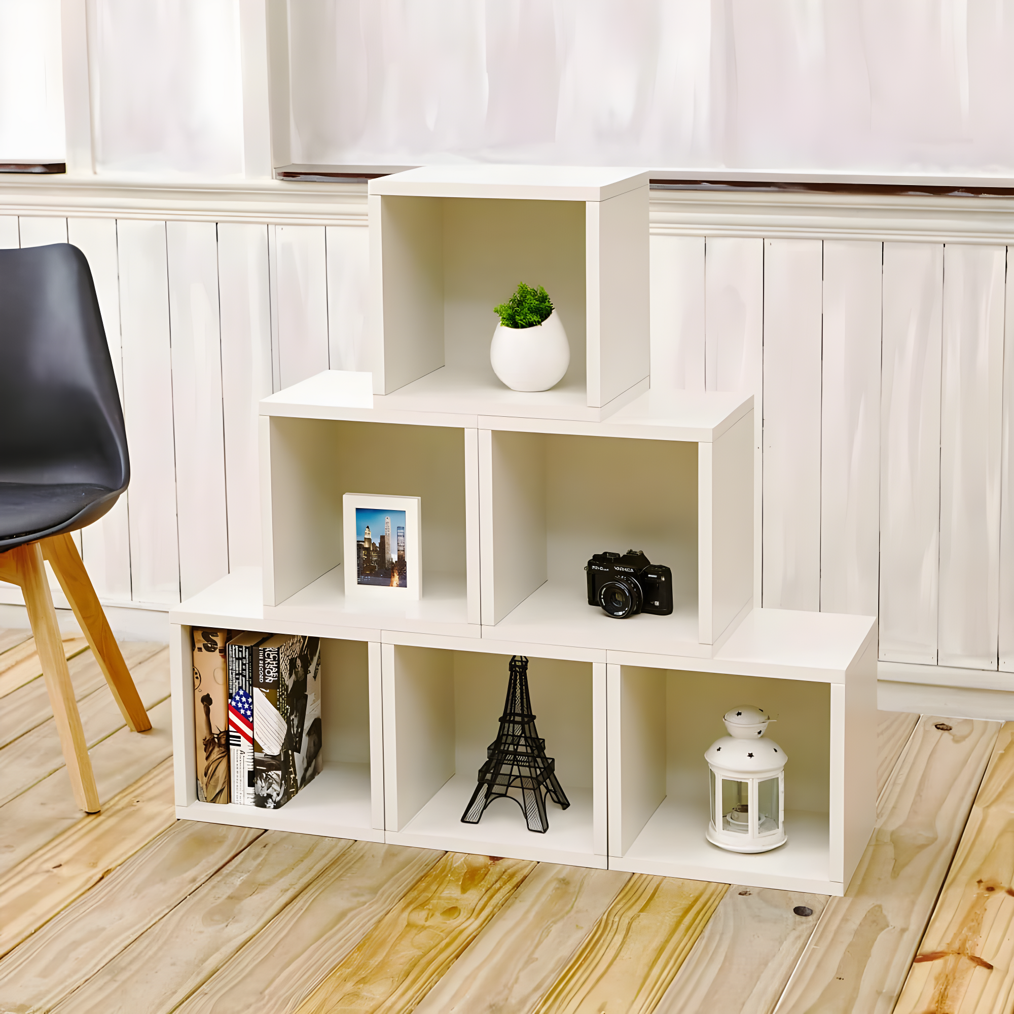 Way Basics Eco Stackable Storage Cube and Cubby Organizer, White