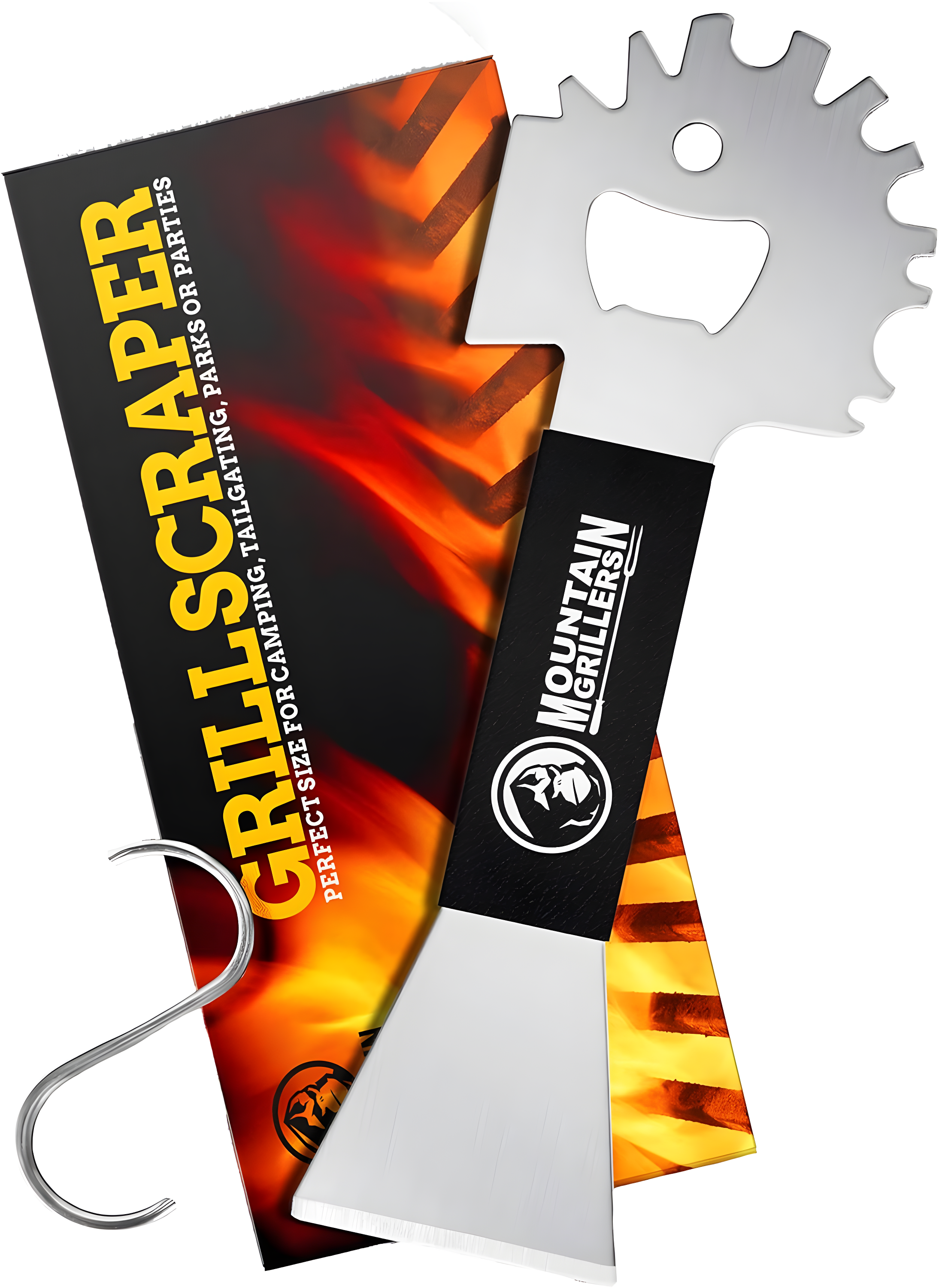 Mountain Grillers BBQ Grill Grate Scraper - Silver