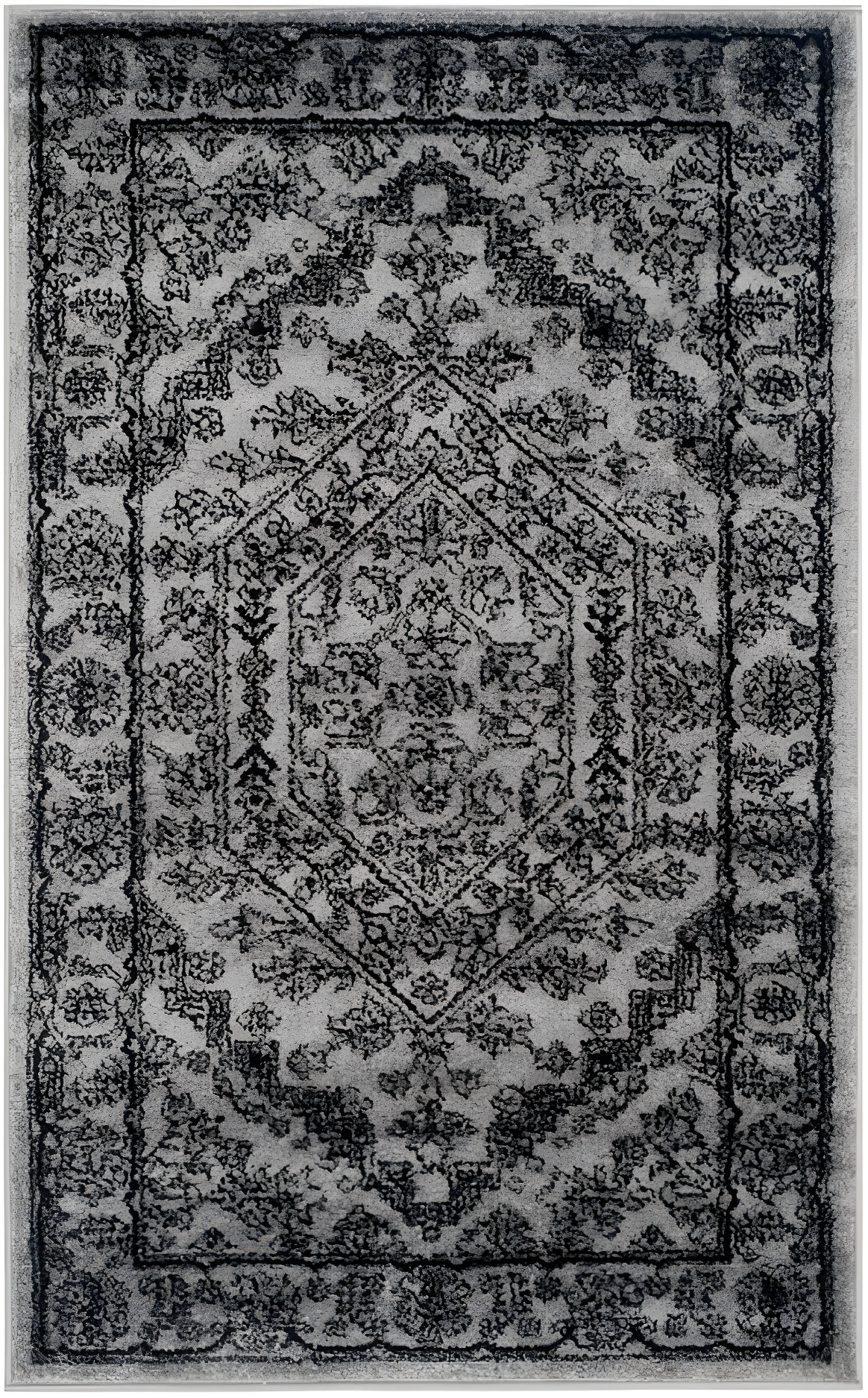 Adirondack ADR108 Power Loomed Area Rug - Silver/Black - 10'x10' - Safavieh.