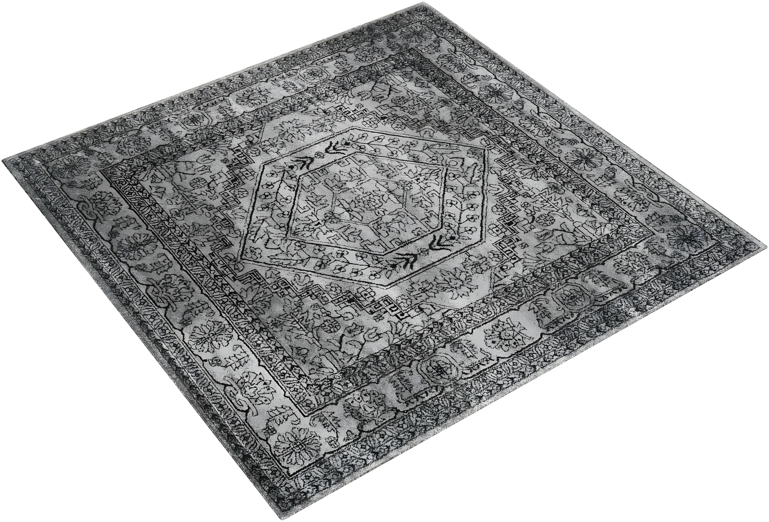 Adirondack ADR108 Power Loomed Area Rug - Silver/Black - 10'x10' - Safavieh.