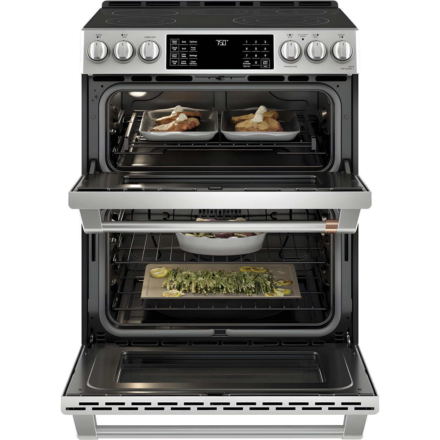 Café Café 30" 6.7 cu. ft. Smart Slide-in Electric Range with Convection and Radiant Cooktop CES750P2MS1