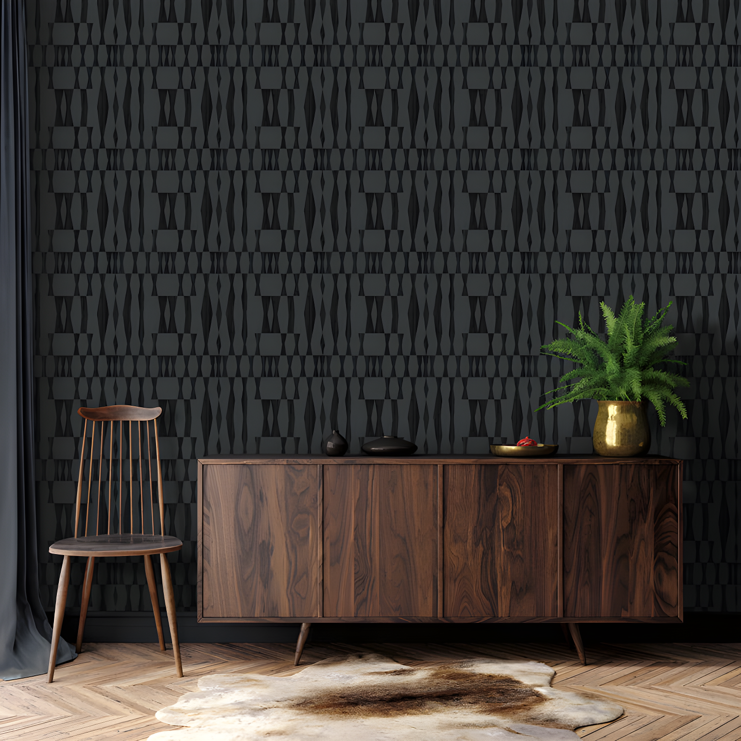 Mirin Peel + Stick Wallpaper - Textured Carbon