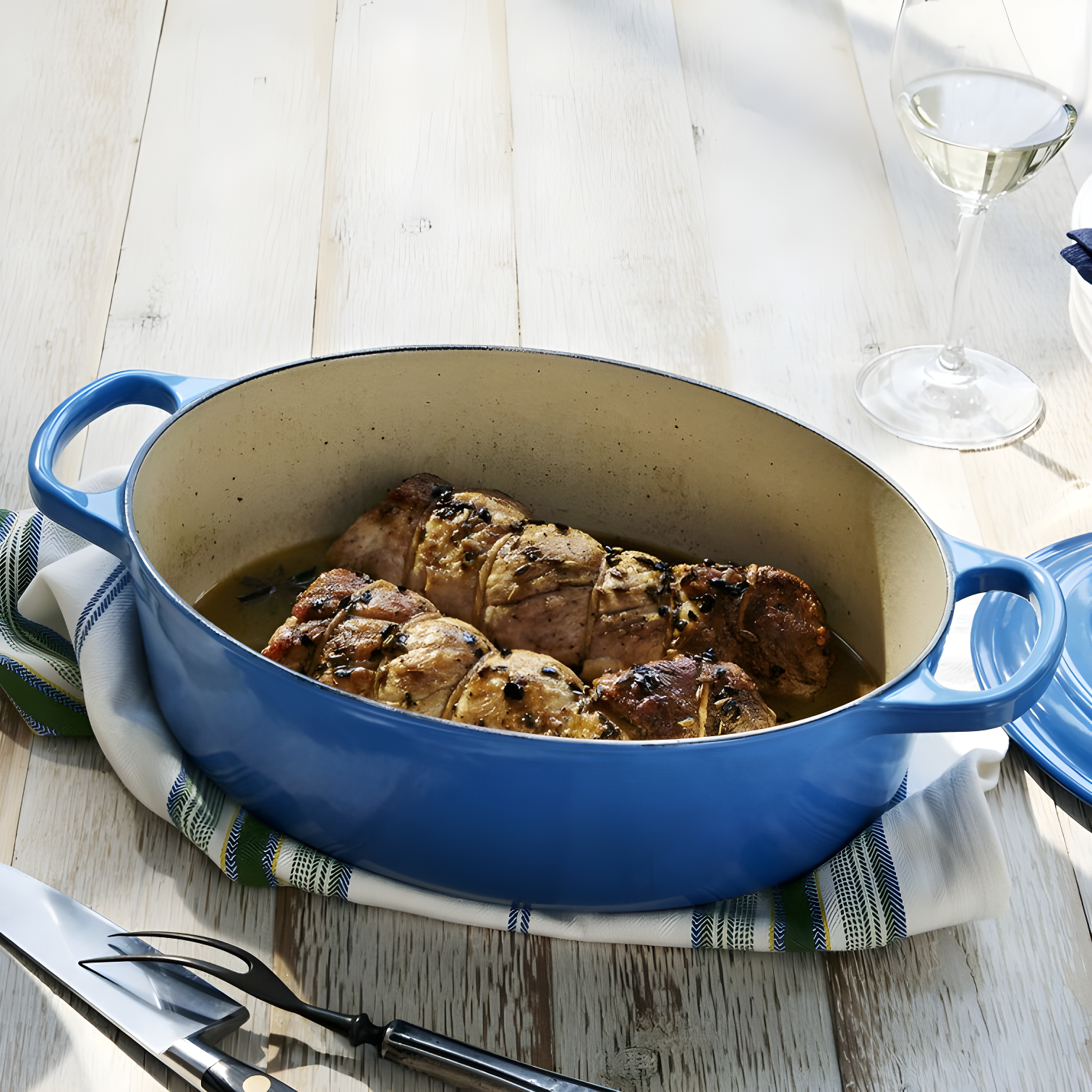 Le Creuset Enameled Cast Iron Oval Dutch Oven with Lid
