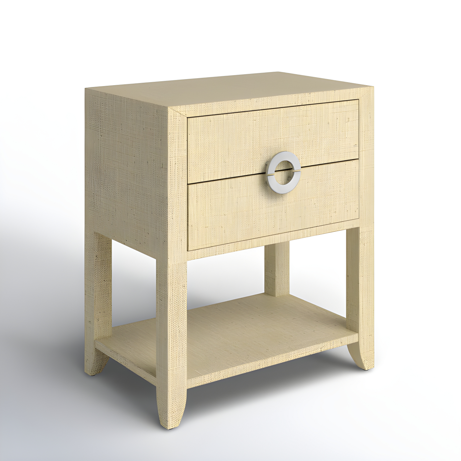 Butler Specialty Company Amelle Raffia 2-Drawer Nightstand - Cream